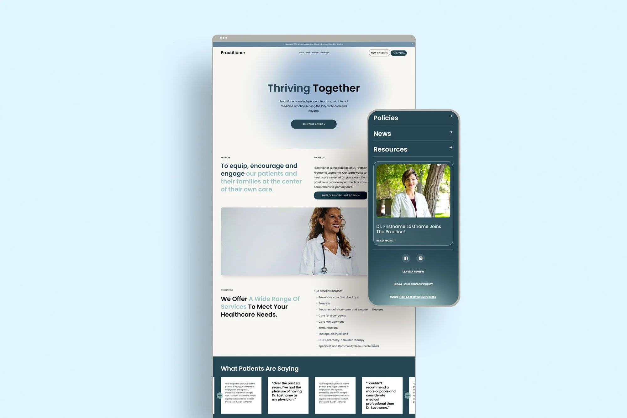 A Squarespace Template for Medical + Dental Websites