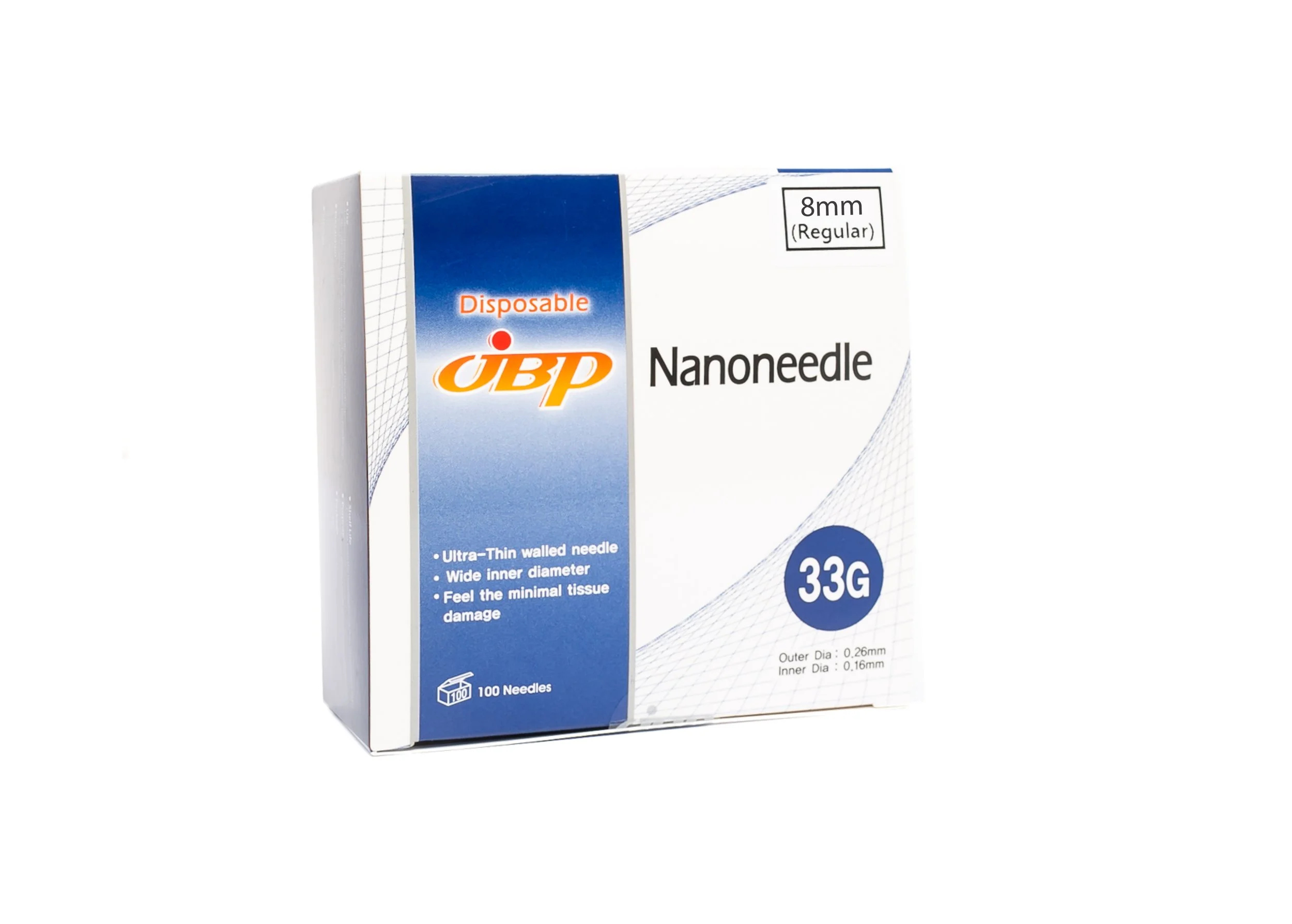 JBP Nanoneedle 33G, 8mm
