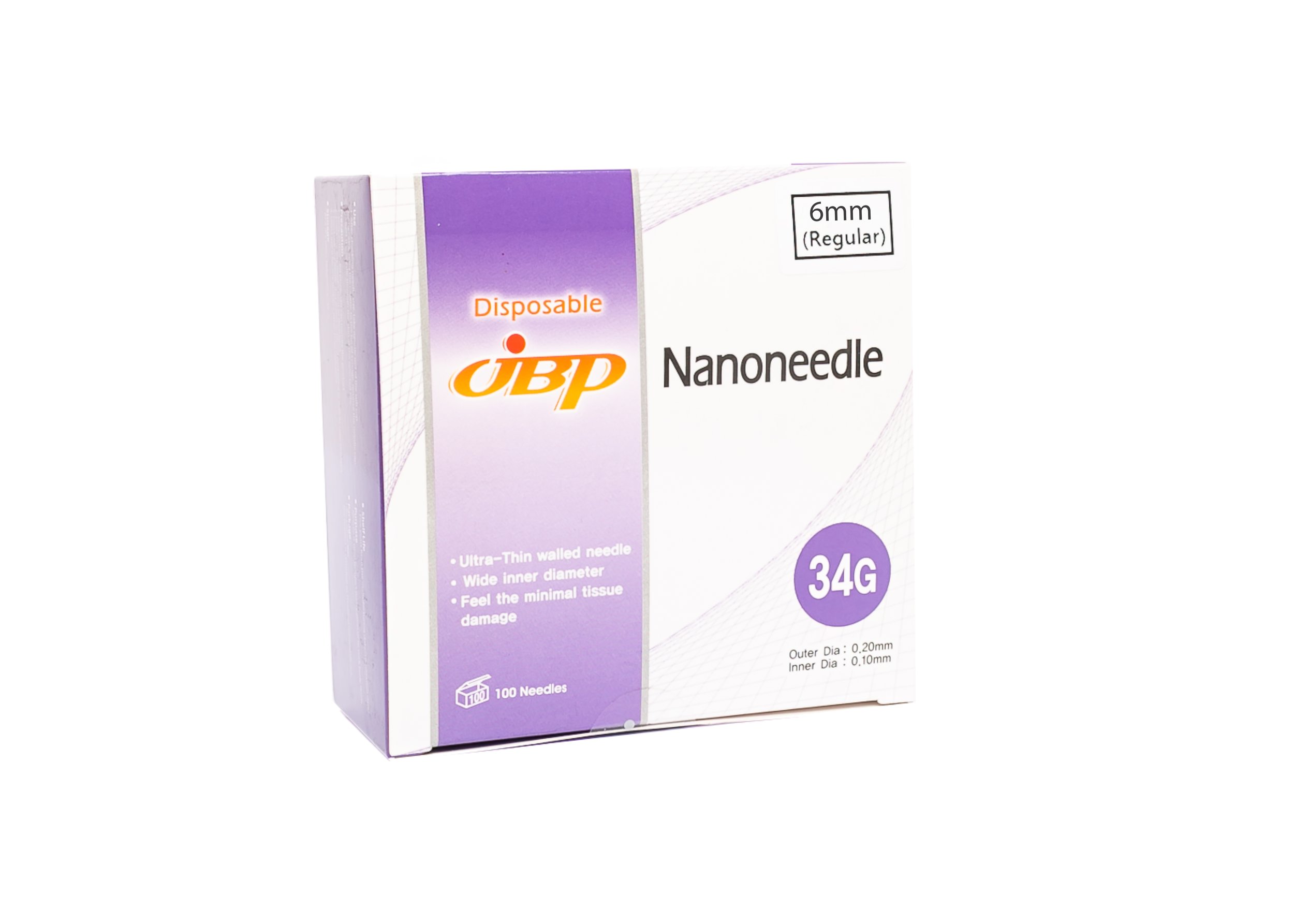 JBP Nanoneedle 34G, 6mm