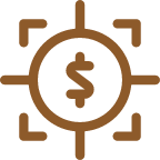 Symbole de ciblage avec un dollar au centre