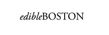 Logo with the words 'edible BOSTON' in black text on a white background.