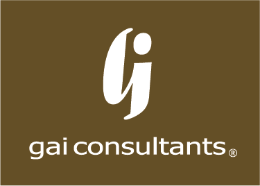 Gai Consultants logo on a brown background with white text