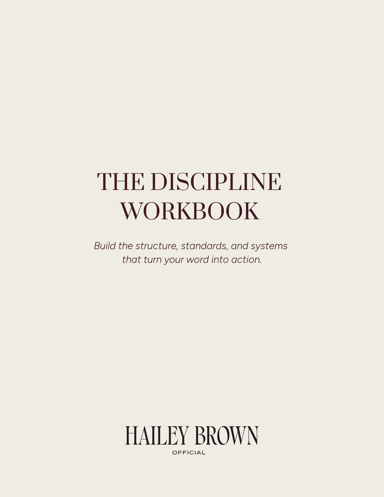 Discipline Workbook