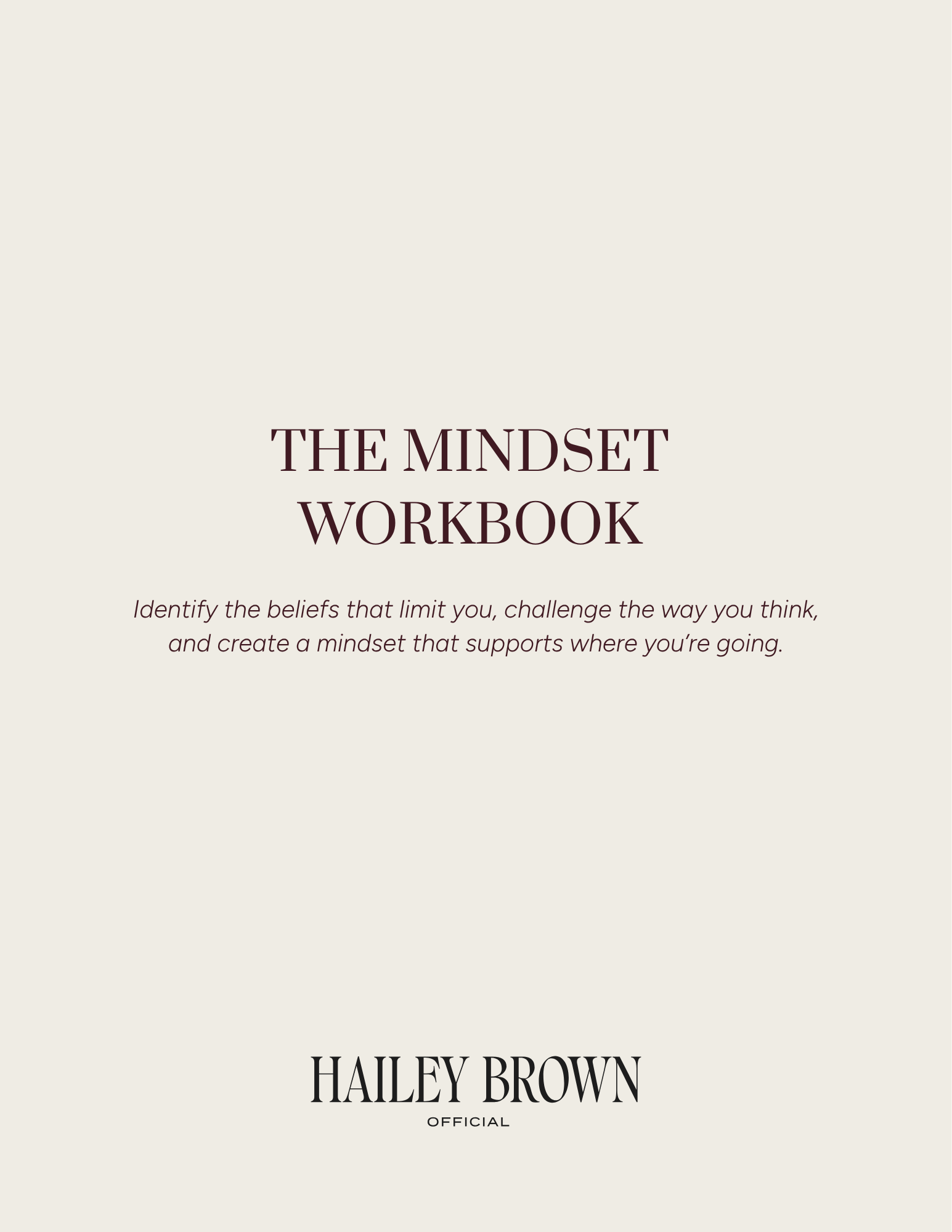Mindset Workbook