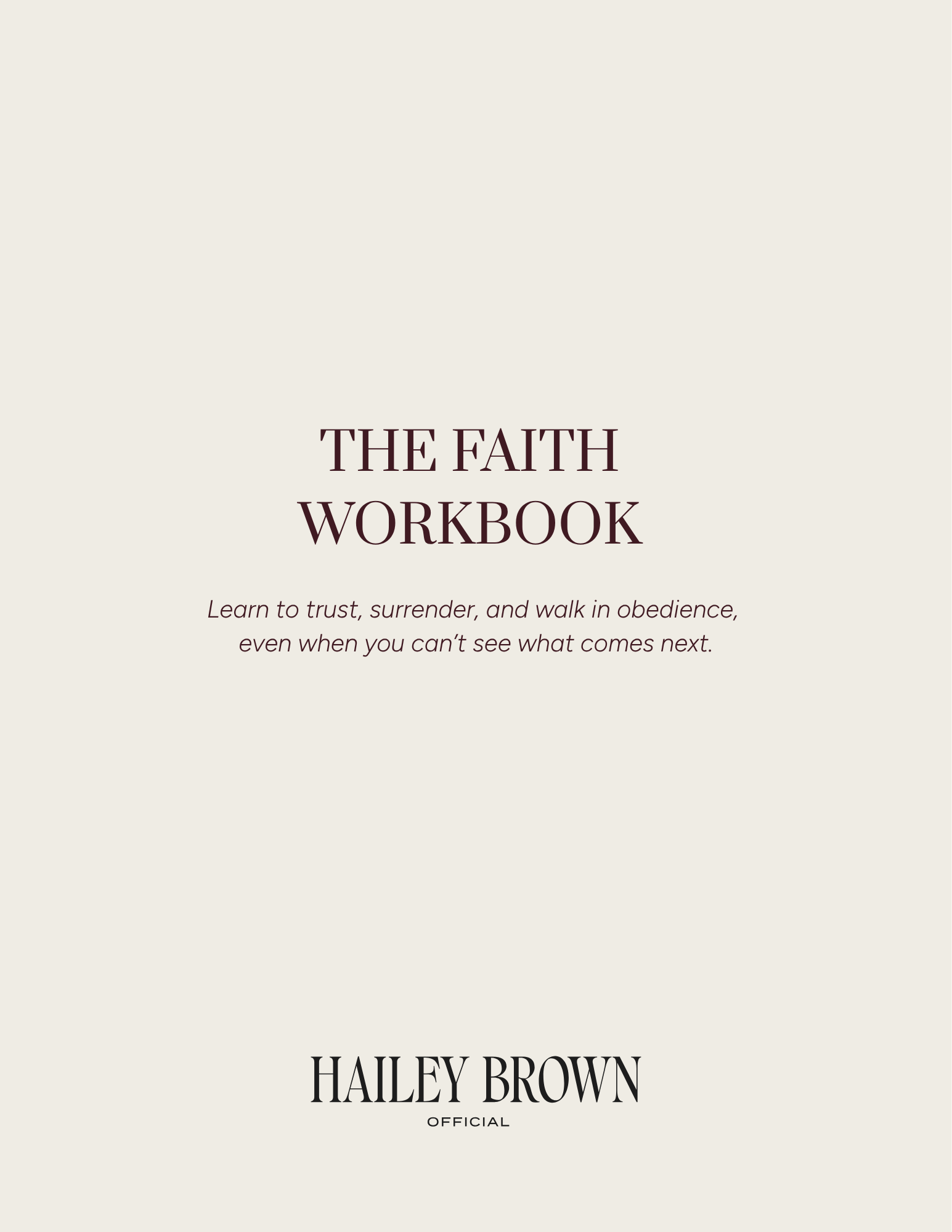 Faith Workbook