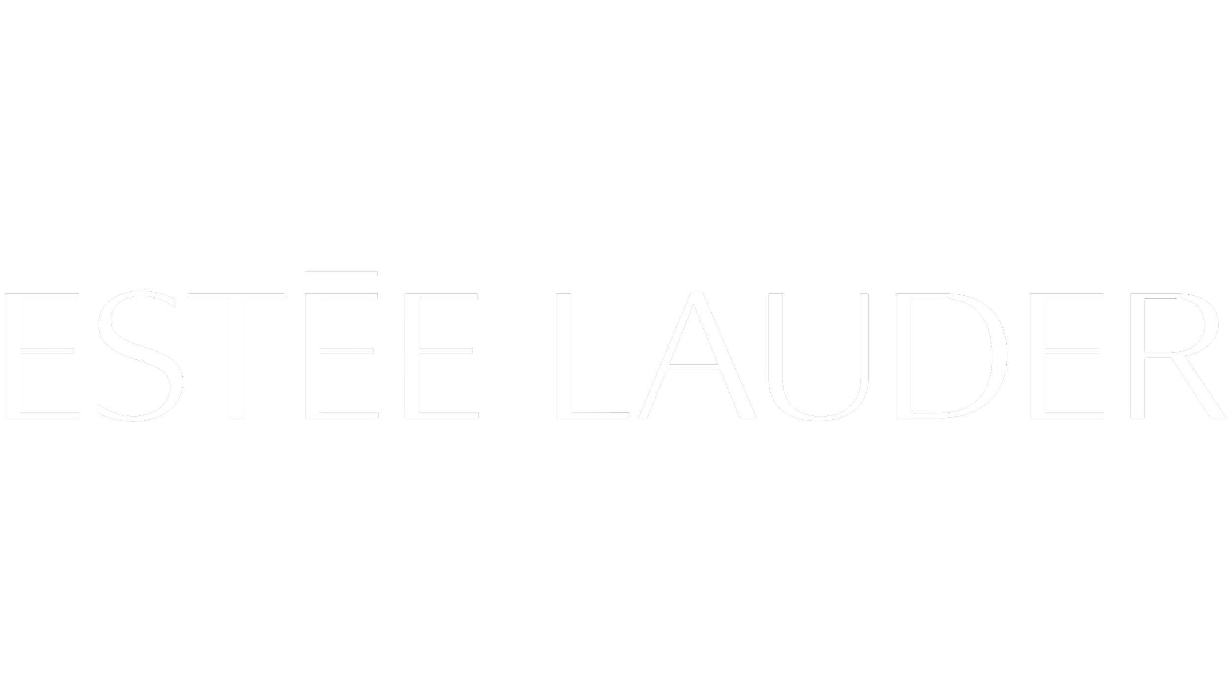Black background with white text that reads 'ESTEE LAUDER.'