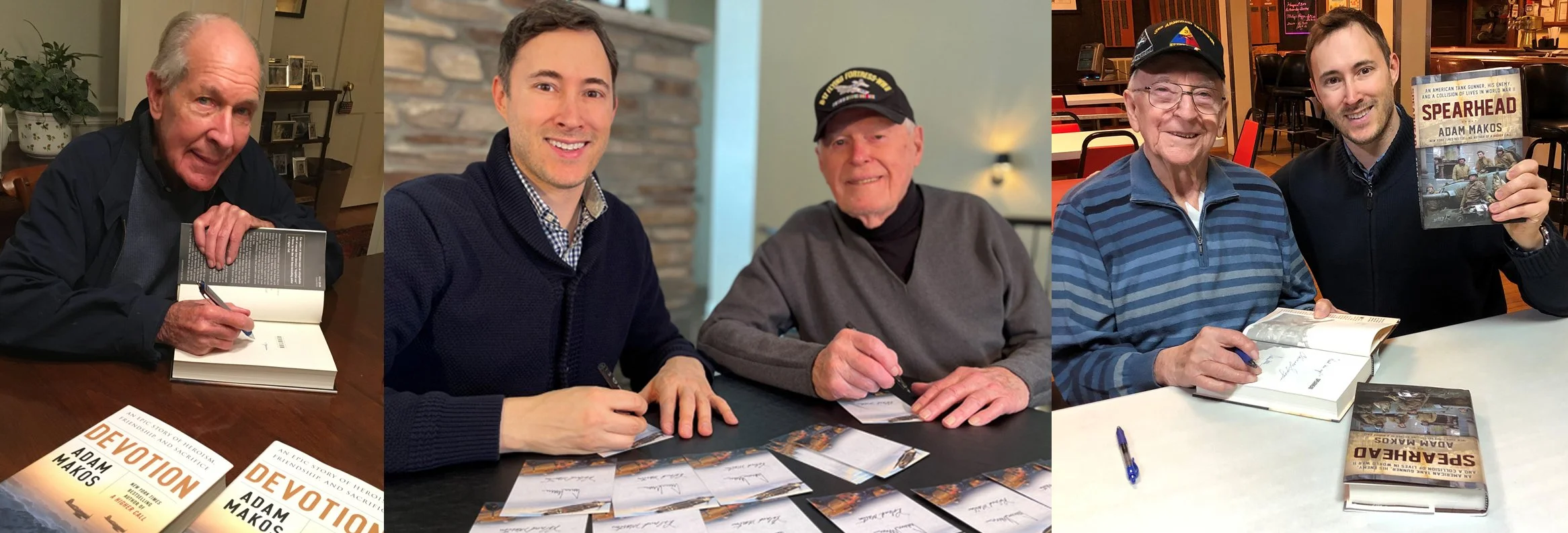 Veterans signing Adam Makos' books