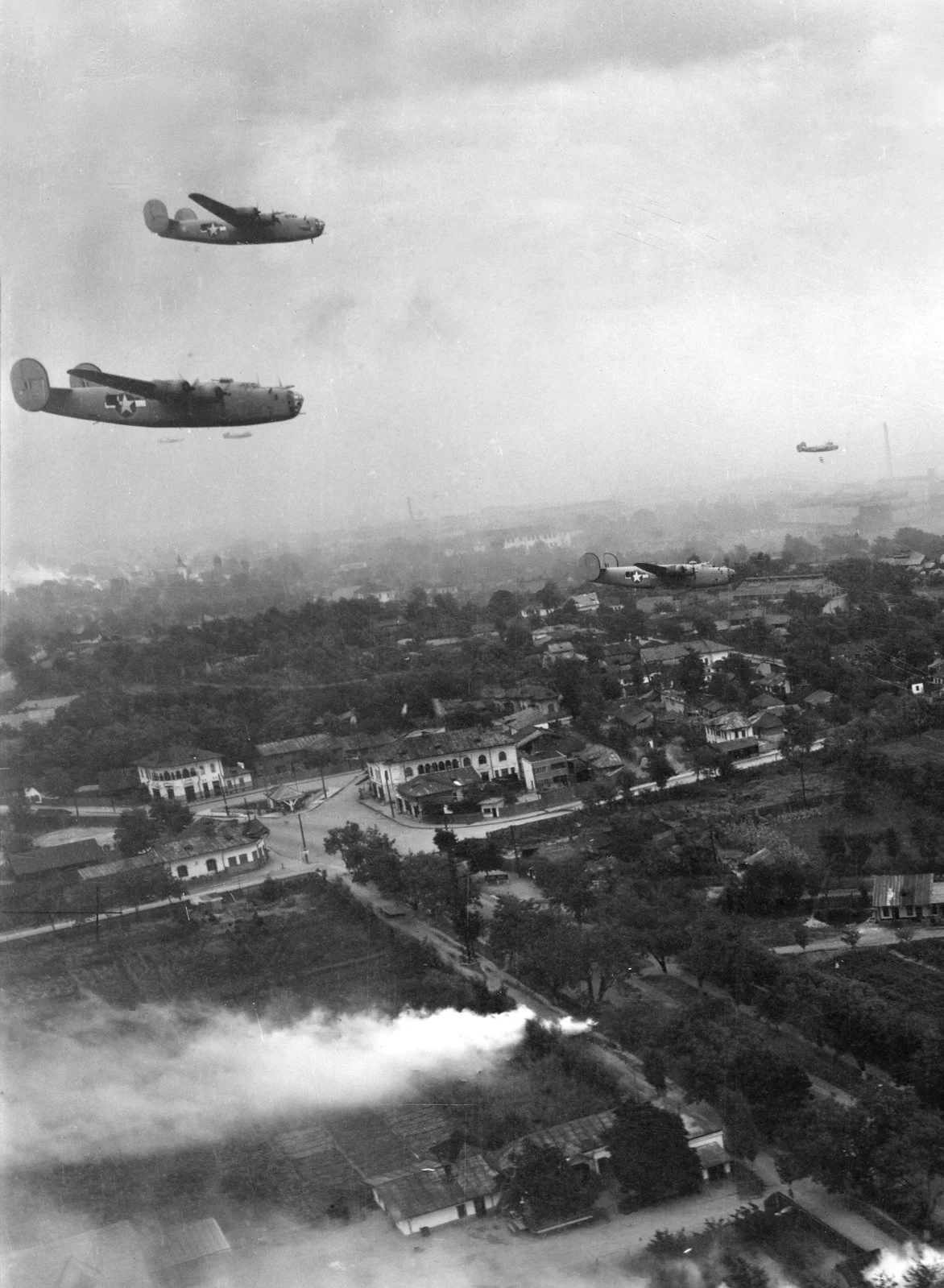 B-24s in action over Romania