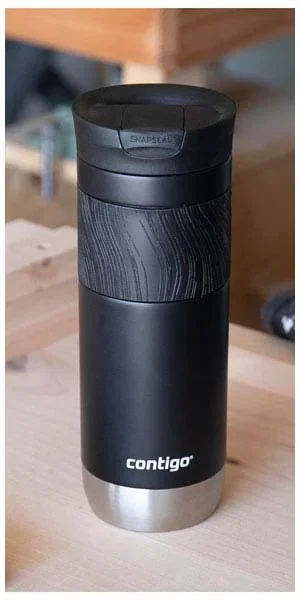 Black Contigo Byron tumbler sitting on a table