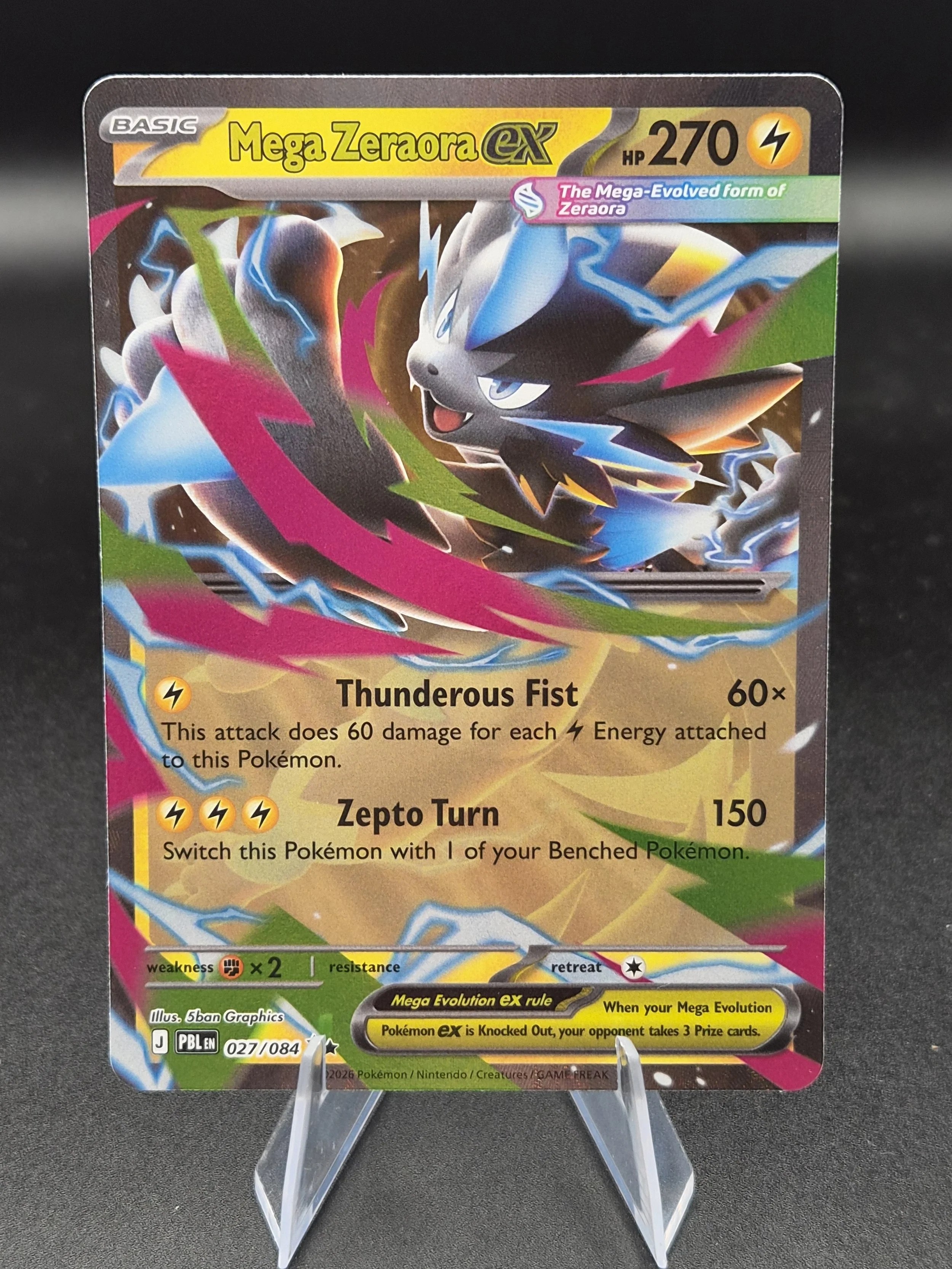 Mega Zeraora ex 027/084 Pitch Black Double Rare Holo Pokémon Card