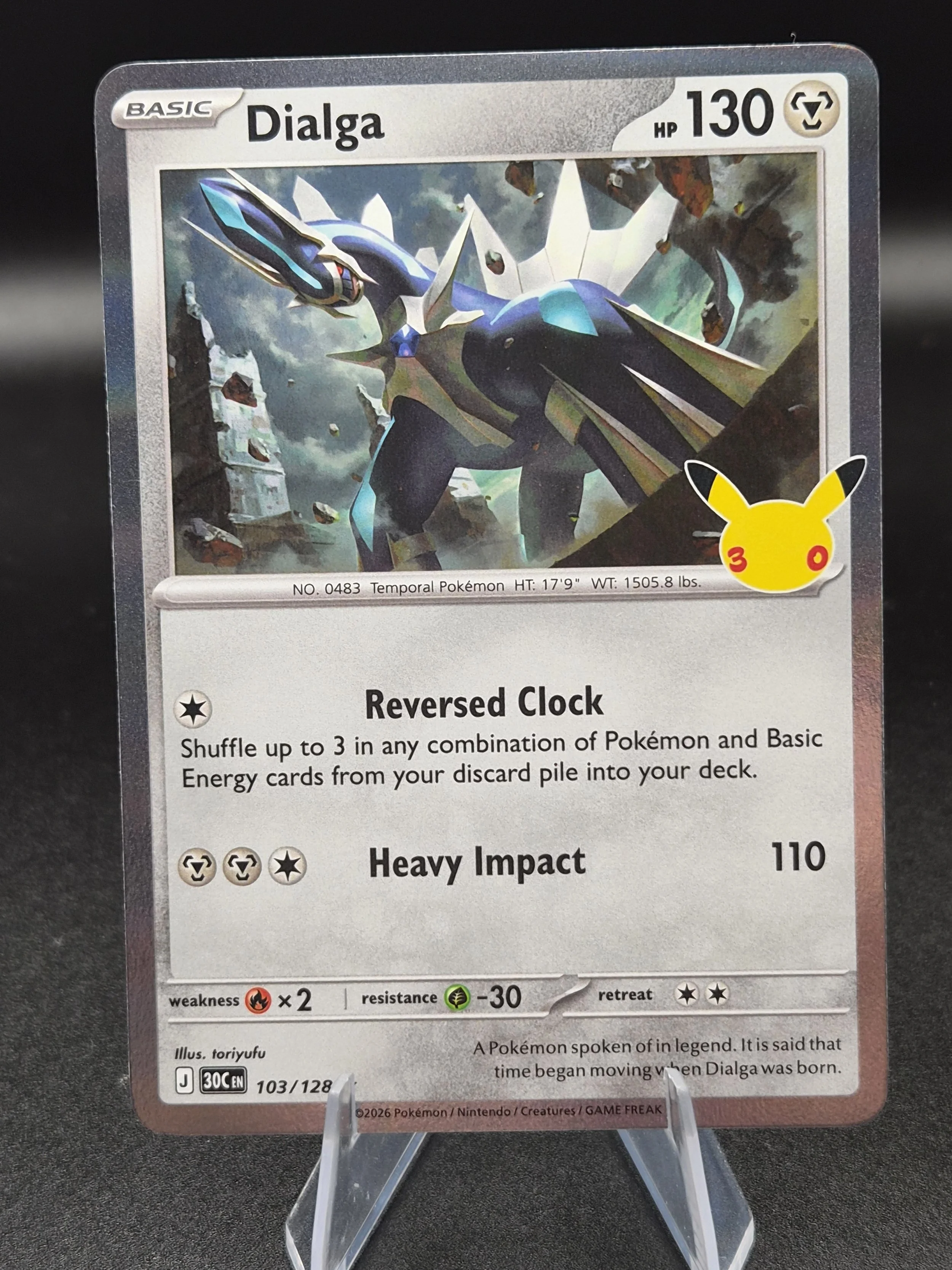 Dialga 103/128 Rare 30th Celebration English Pokémon Card