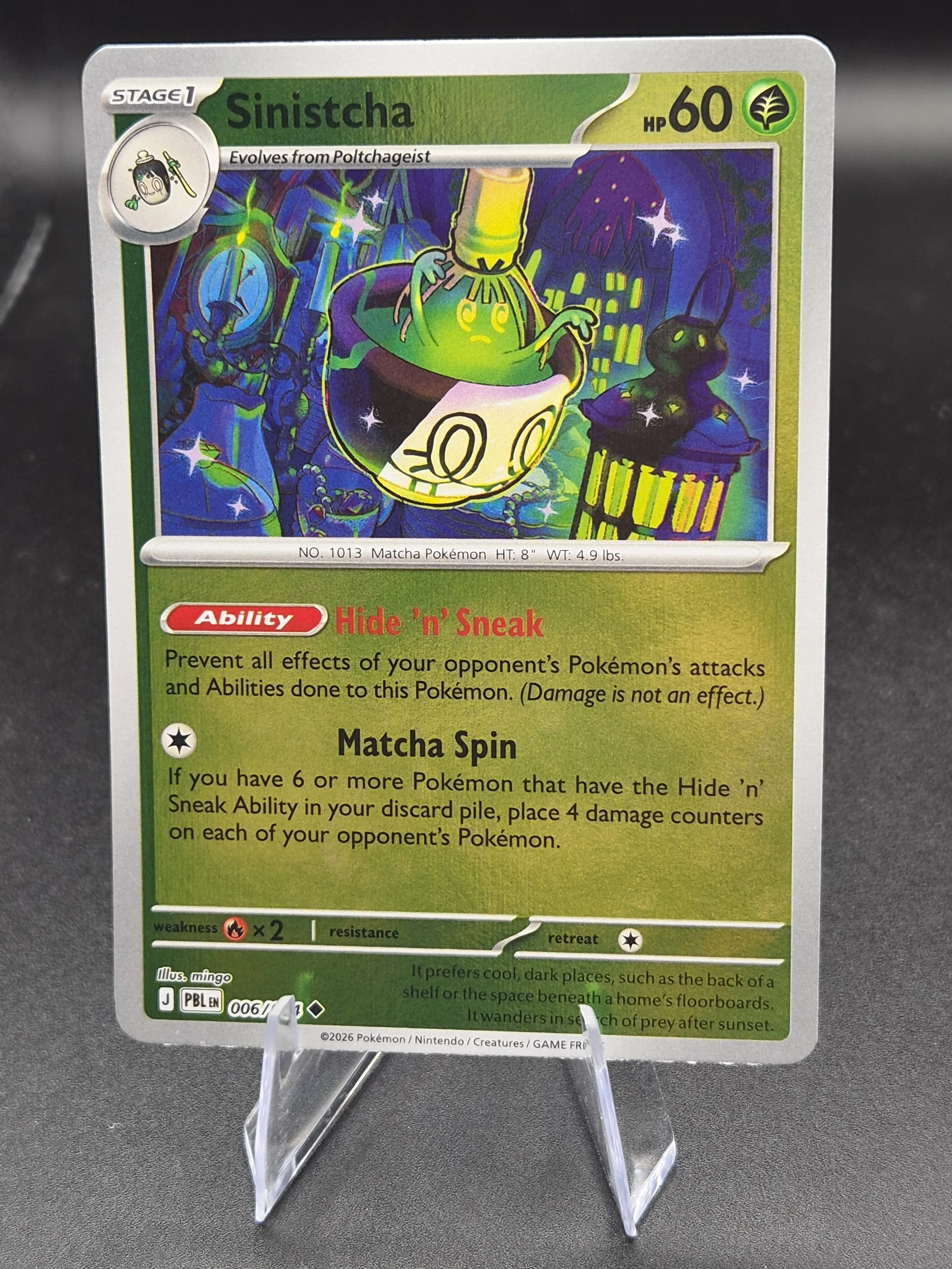 Sinistcha 006/084 Pitch Black Uncommon Reverse Holo Pokémon Card
