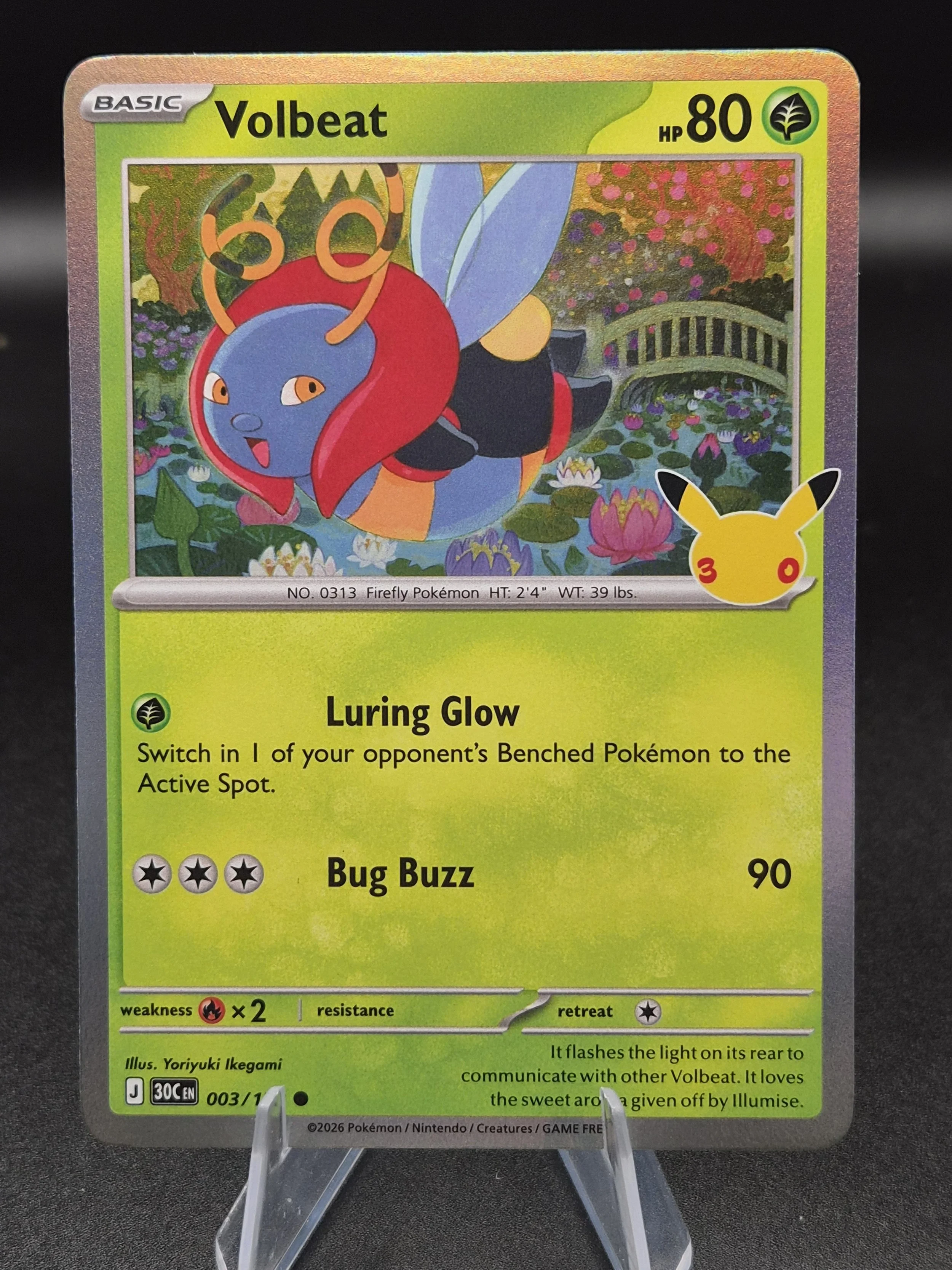Volbeat 003/128 Common 30th Celebration English Pokémon Card
