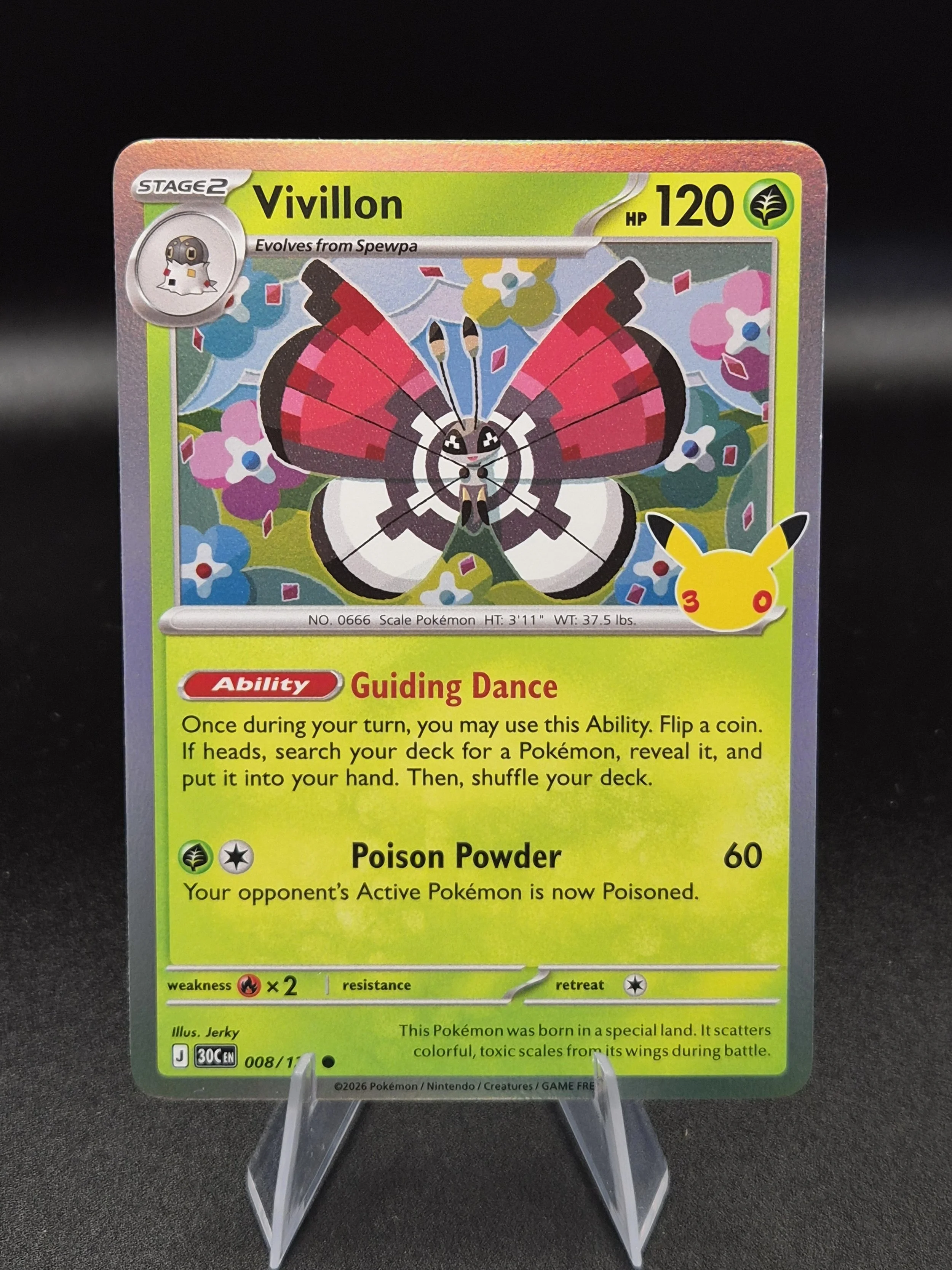 Vivillon 008/128 – 30th Celebration – English Holo