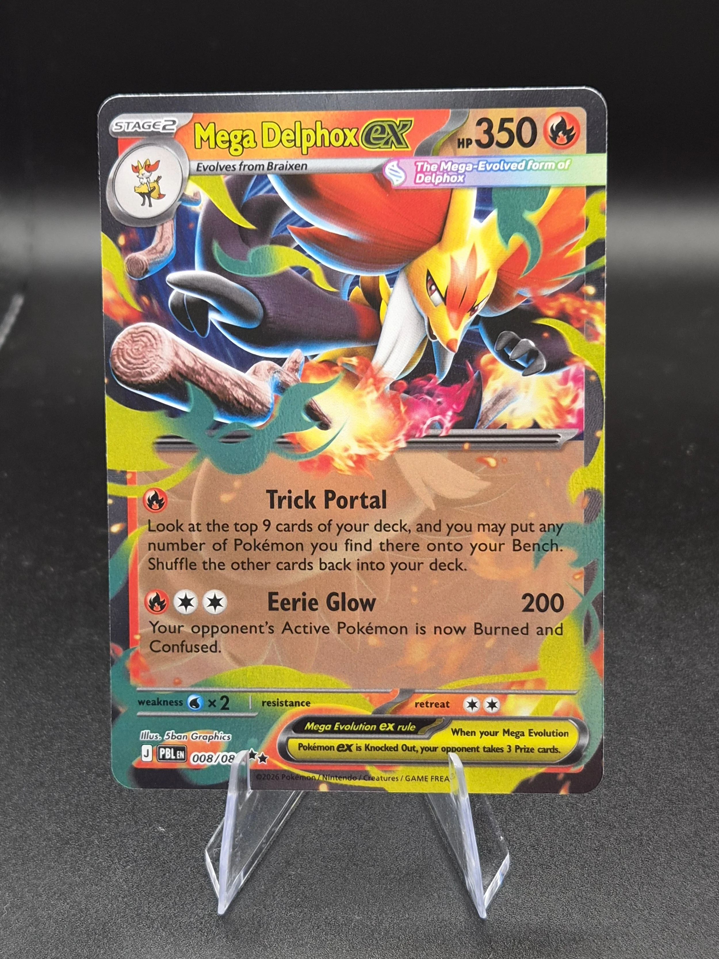 Mega Delphox ex 008/084 Pitch Black Holo Pokémon Card