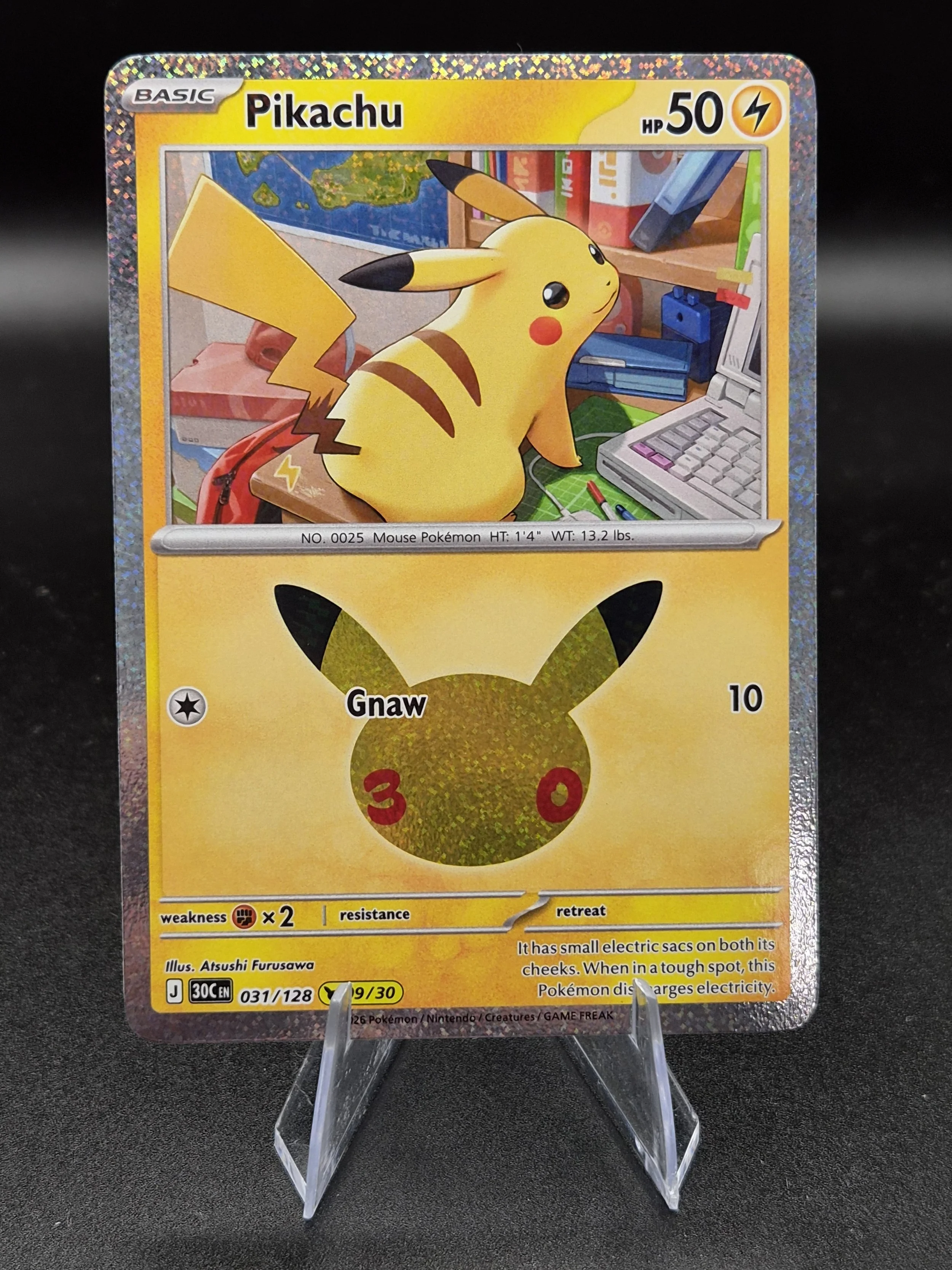 Pikachu 031/128 30th Celebration Holo Pokémon Card