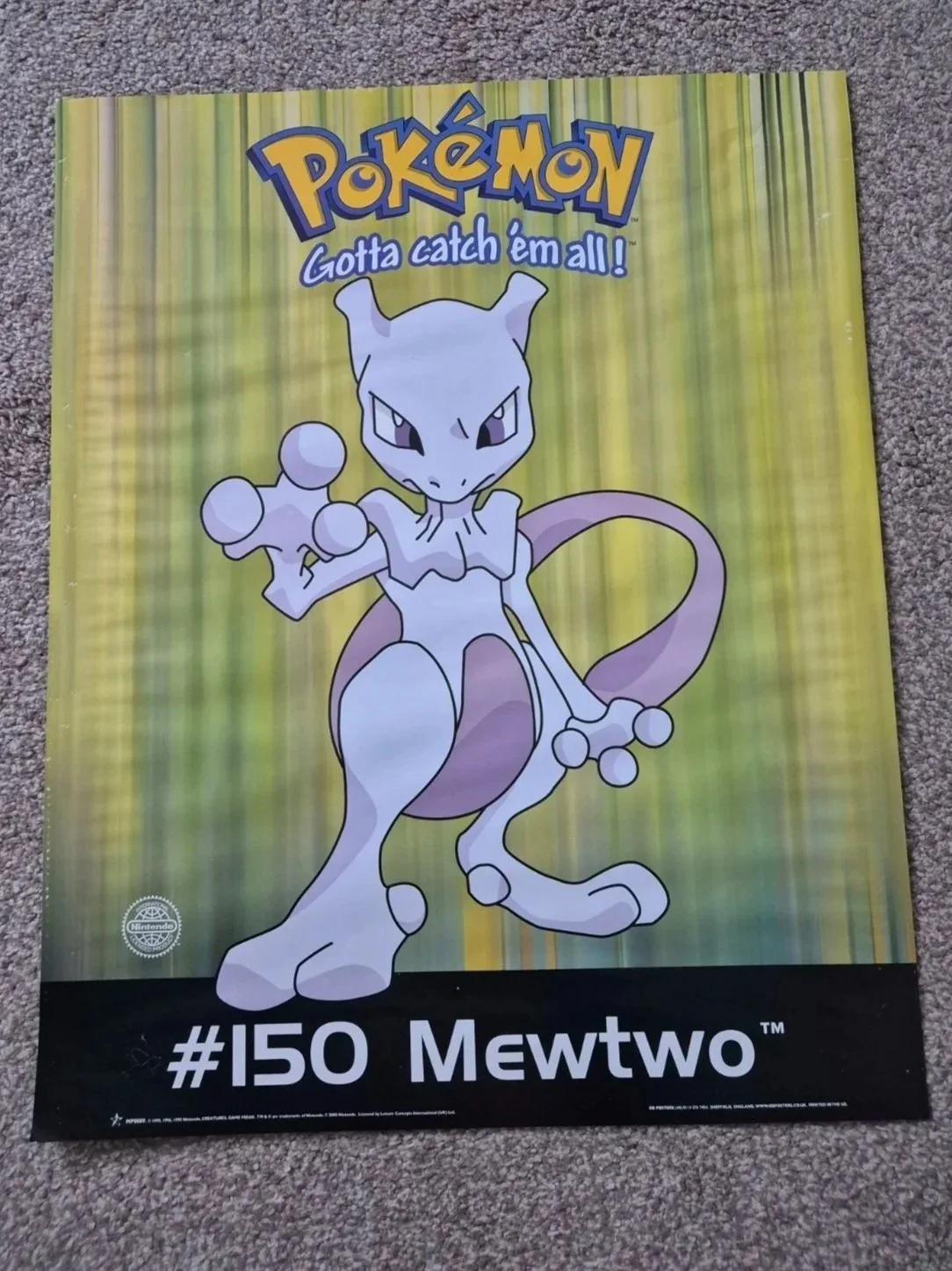 1998 Pokémon Mewtwo #150 - A3 Poster