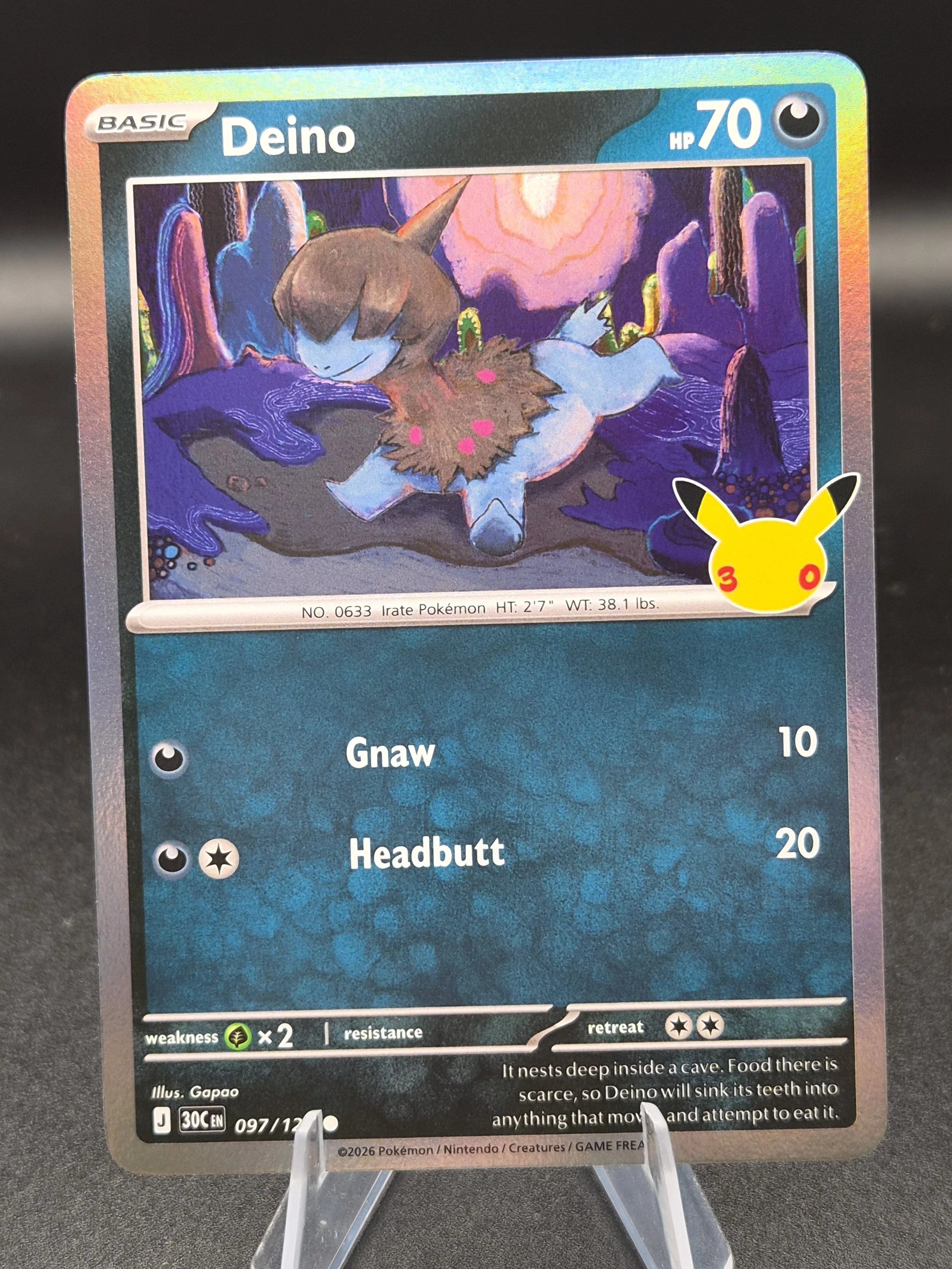Deino 097/128 Common 30th Celebration English Pokémon Card