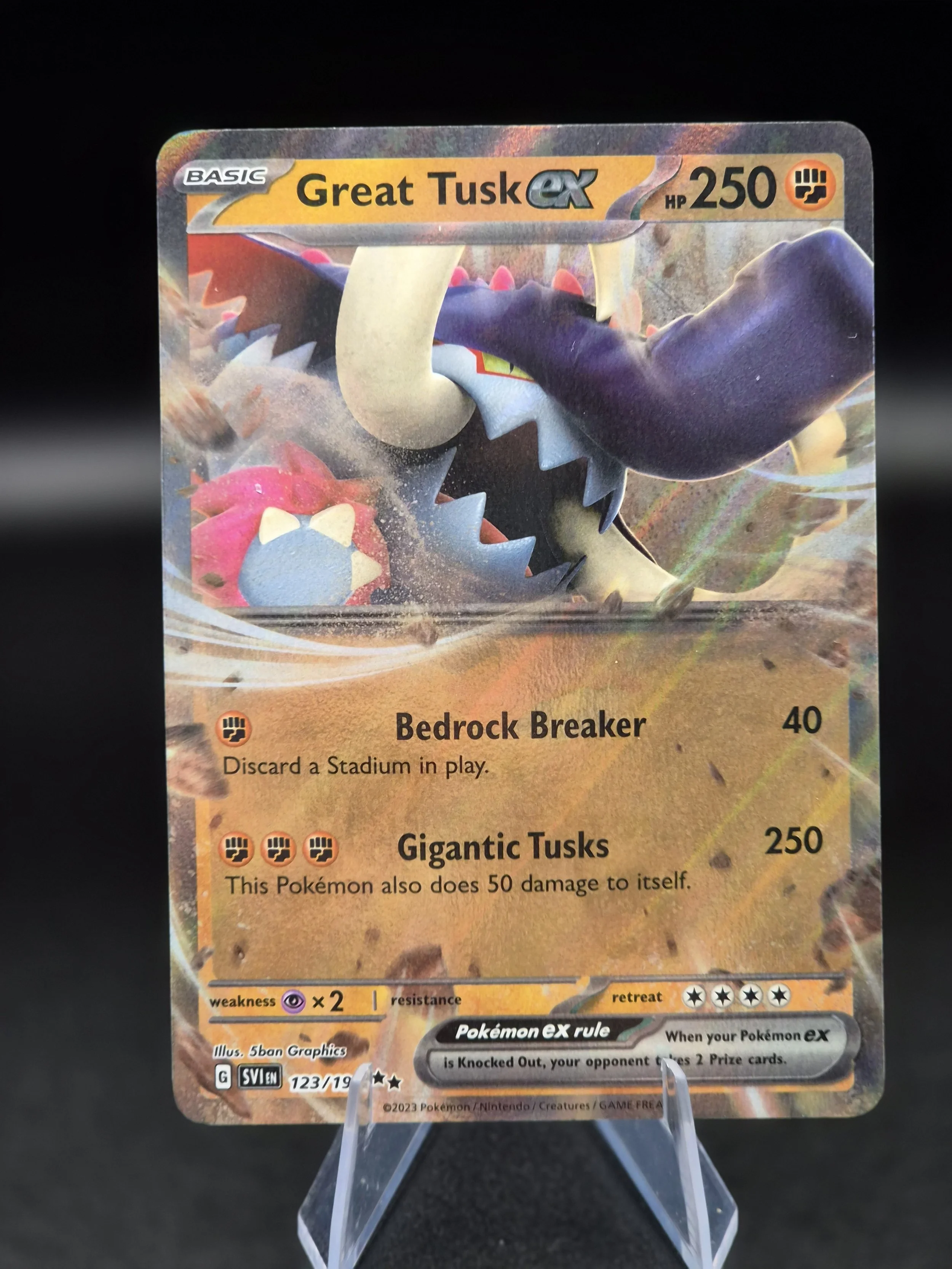 Great Tusk ex 123/198 Double Rare Scarlet & Violet Pokémon Card