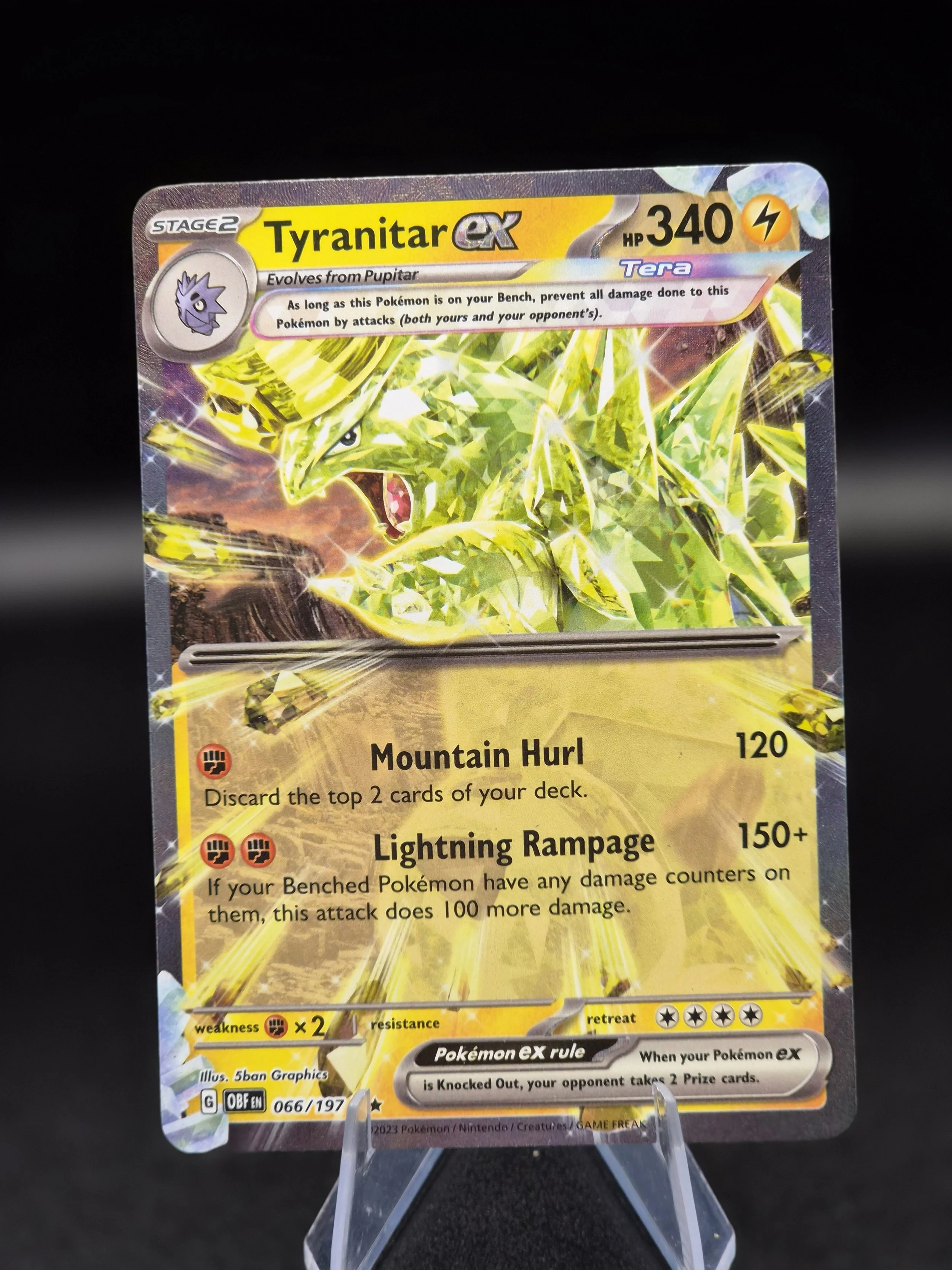 Tyranitar ex 066/197 Double Rare Obsidian Flames Pokémon Card