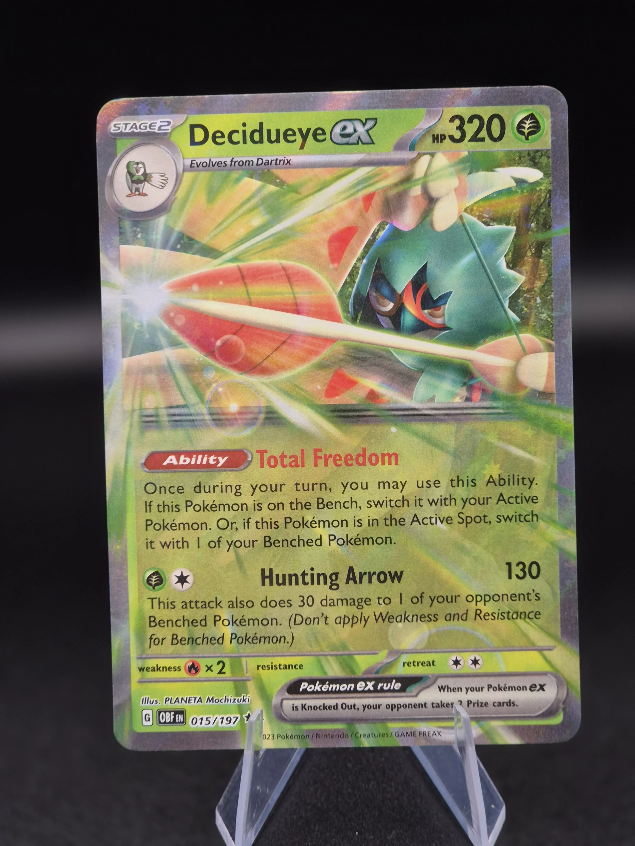 Decidueye ex 015/197 Double Rare Obsidian Flames Pokémon Card