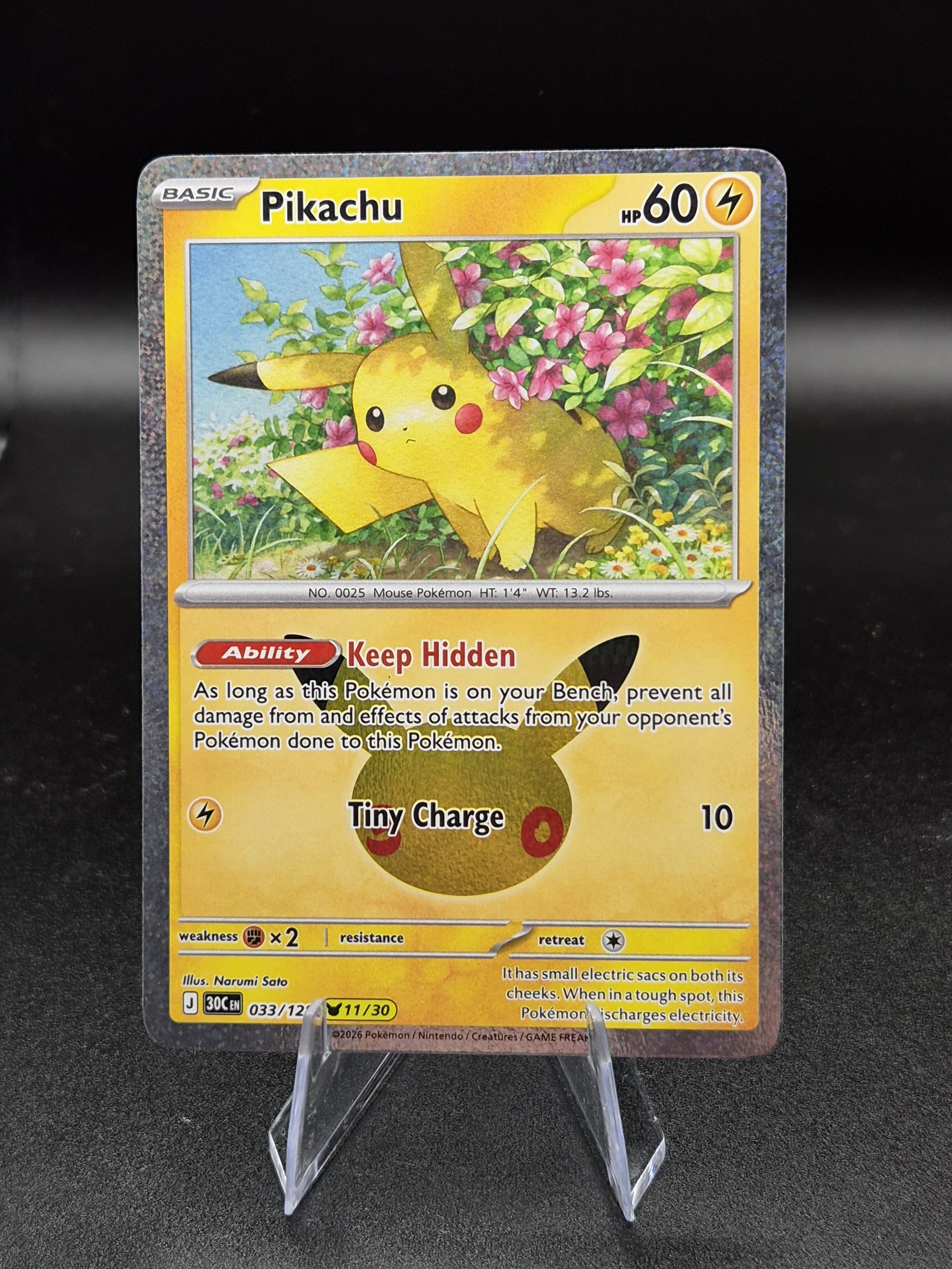Pikachu 033/128 30th Celebration Holo Pokémon Card