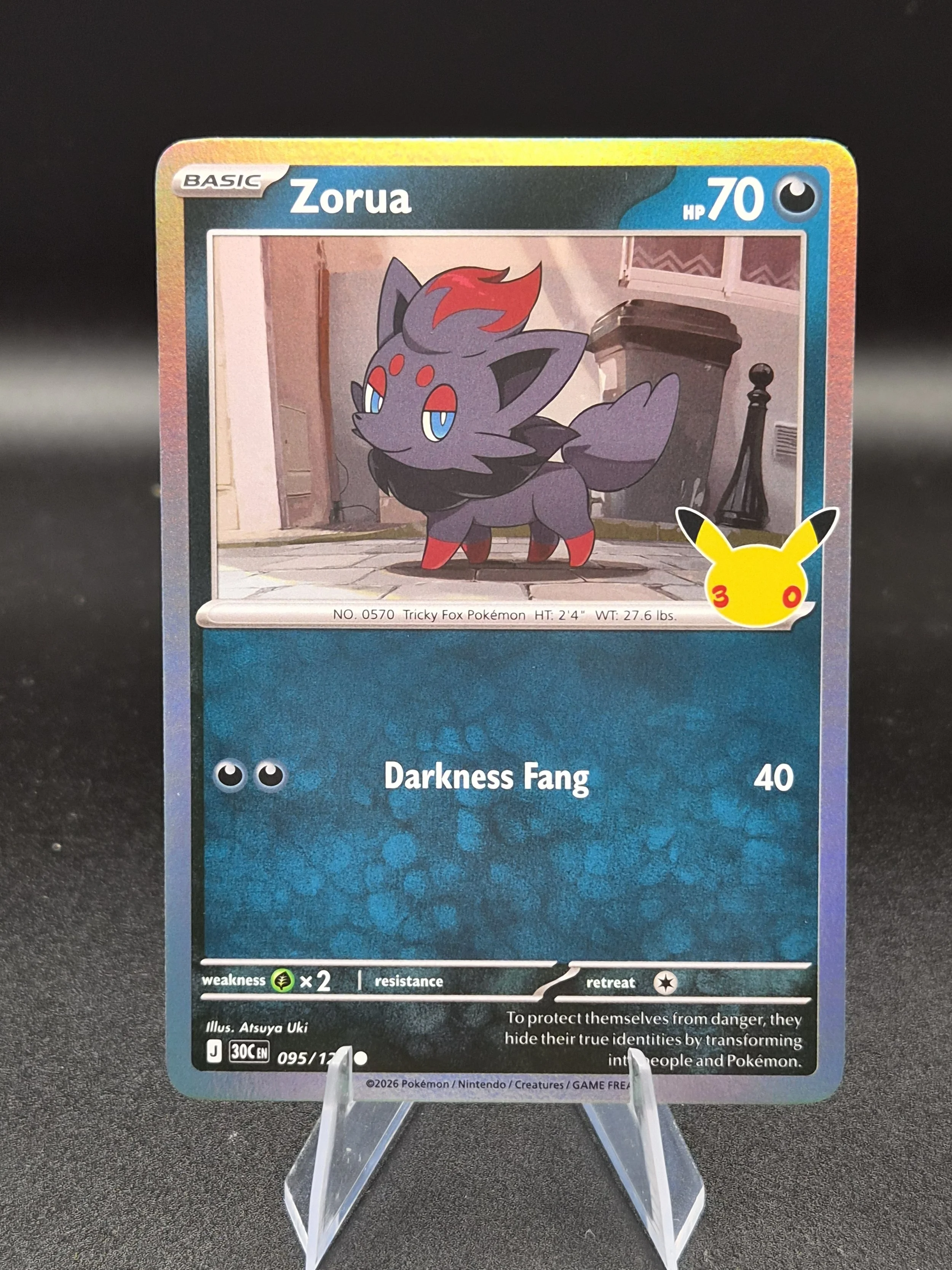 Zorua 095/128 30th Celebration English Holo Pokémon Card