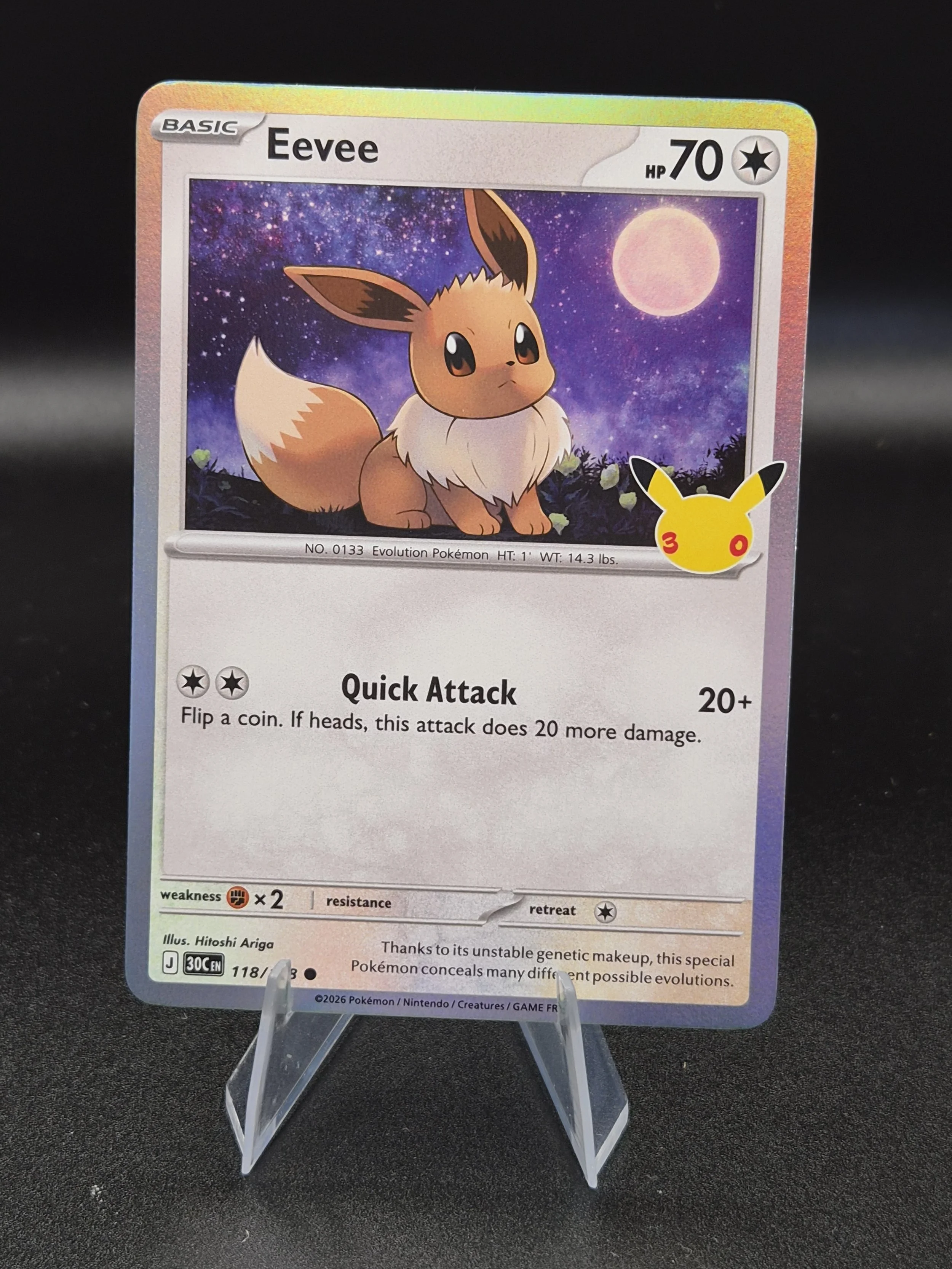Eevee 118/128 – 30th Celebration – English Holo