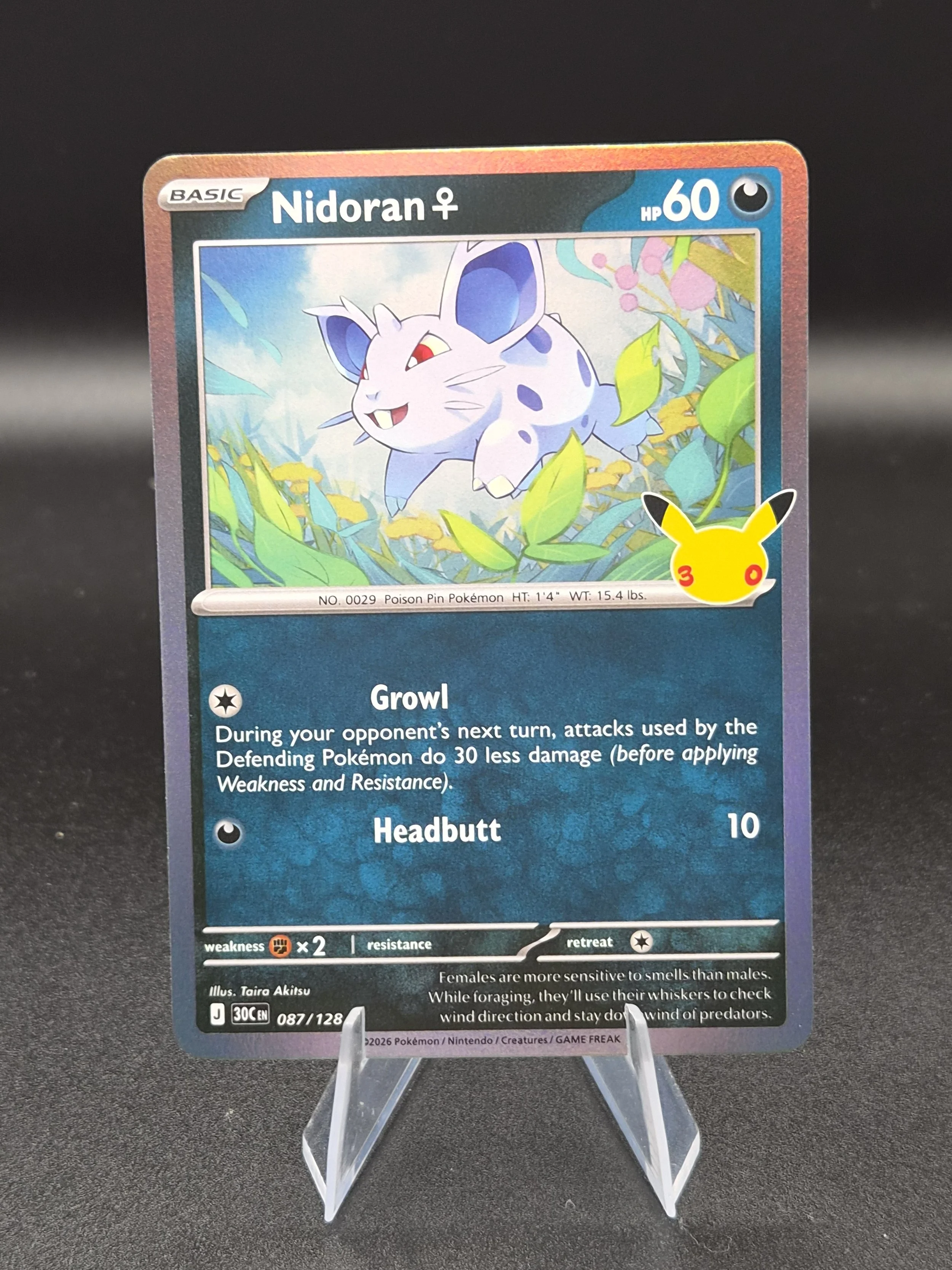 Nidoran Female 087/128 30th Celebration English Holo Pokémon Card