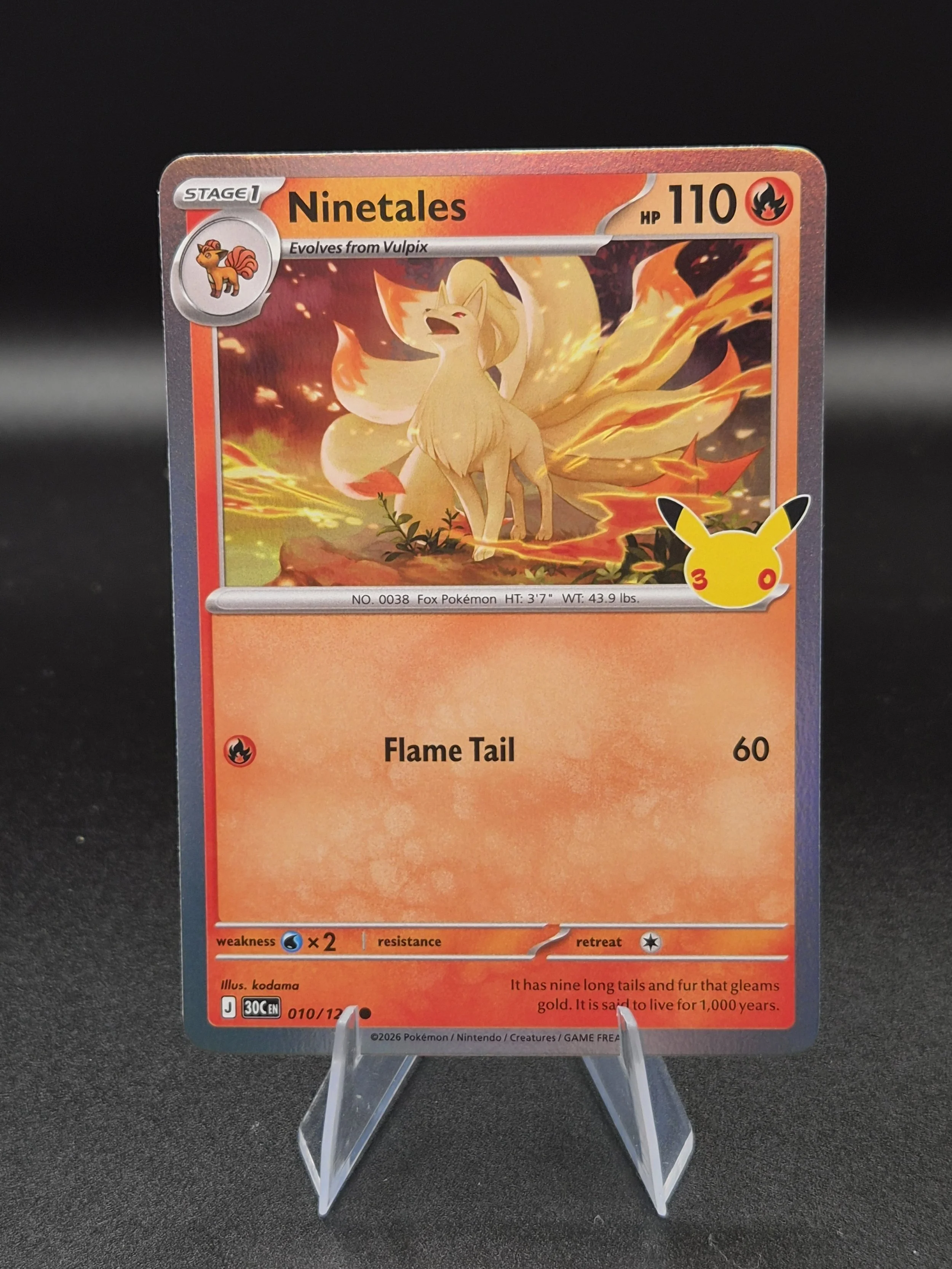 Ninetales 010/128 30th Celebration English Holo Pokémon Card