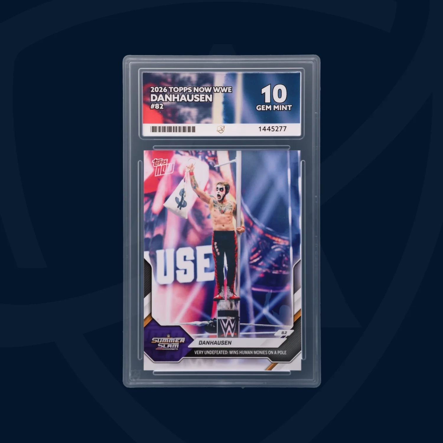 2026 Topps NOW WWE Danhausen #82 SummerSlam ACE 10 Gem Mint Graded Card