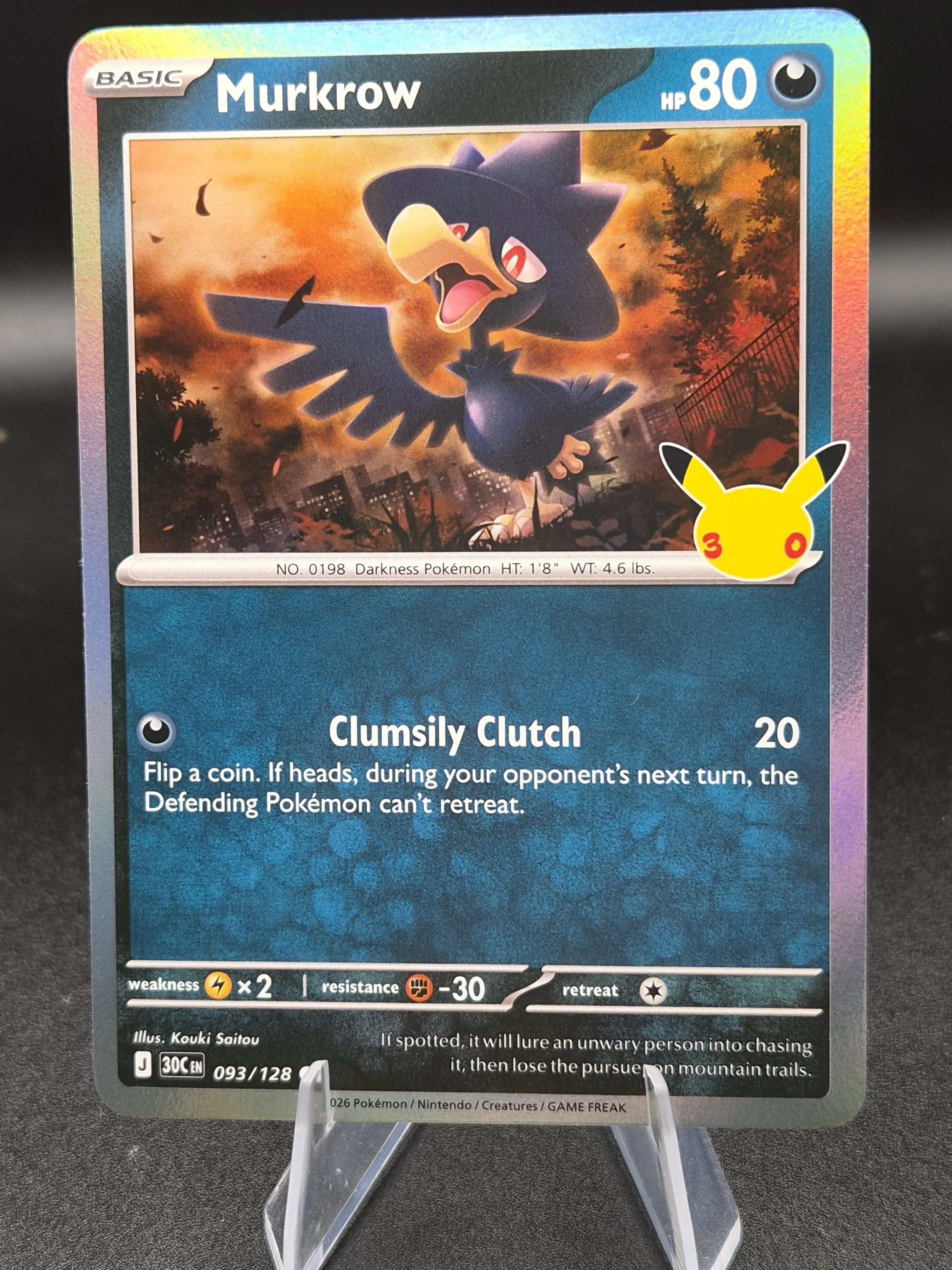 Murkrow 093/128 Common 30th Celebration English Pokémon Card