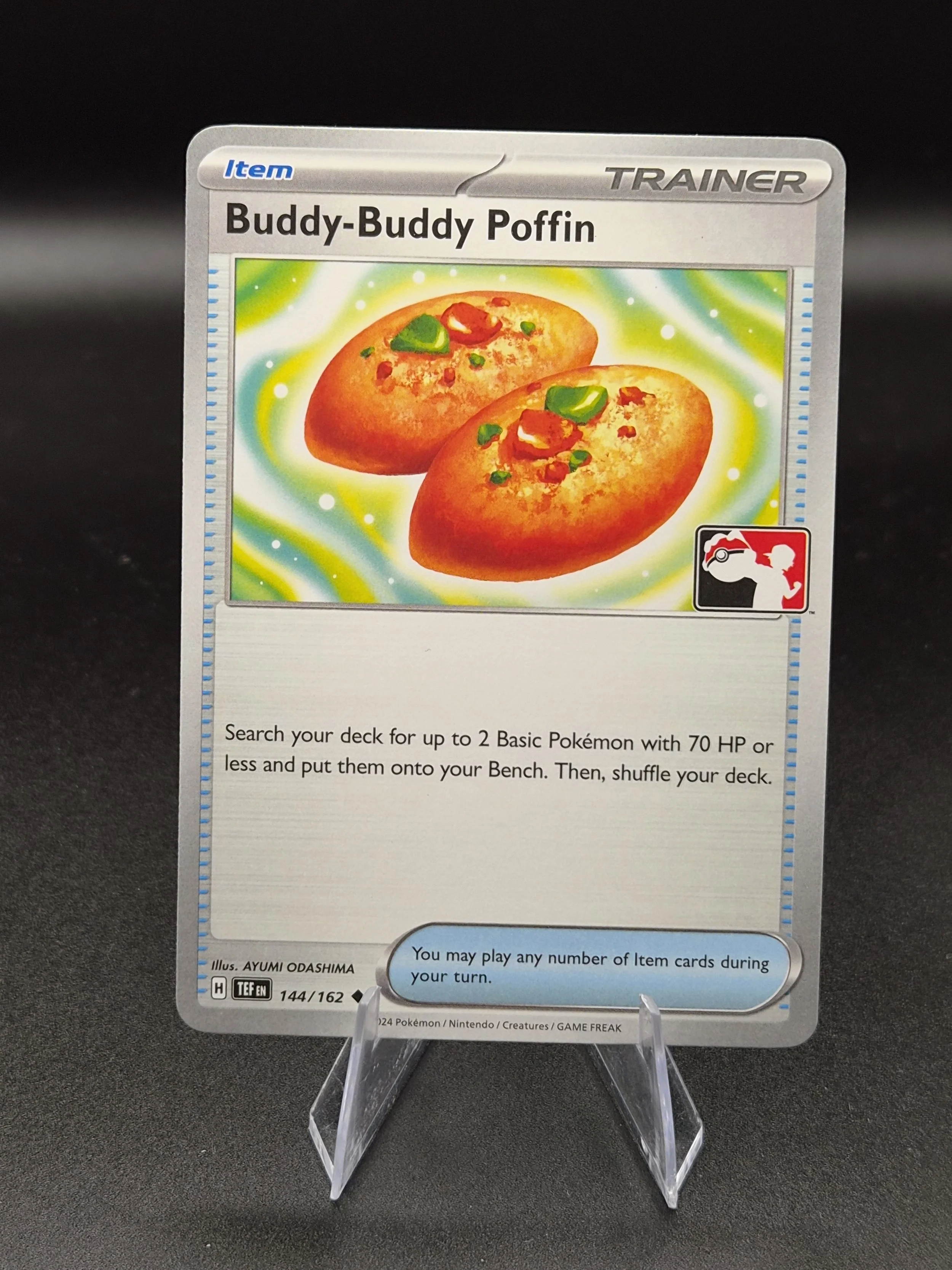 Buddy-Buddy Poffin 144/162 Temporal Forces Play! Pokémon stamped Prize Pack Pokémon Card