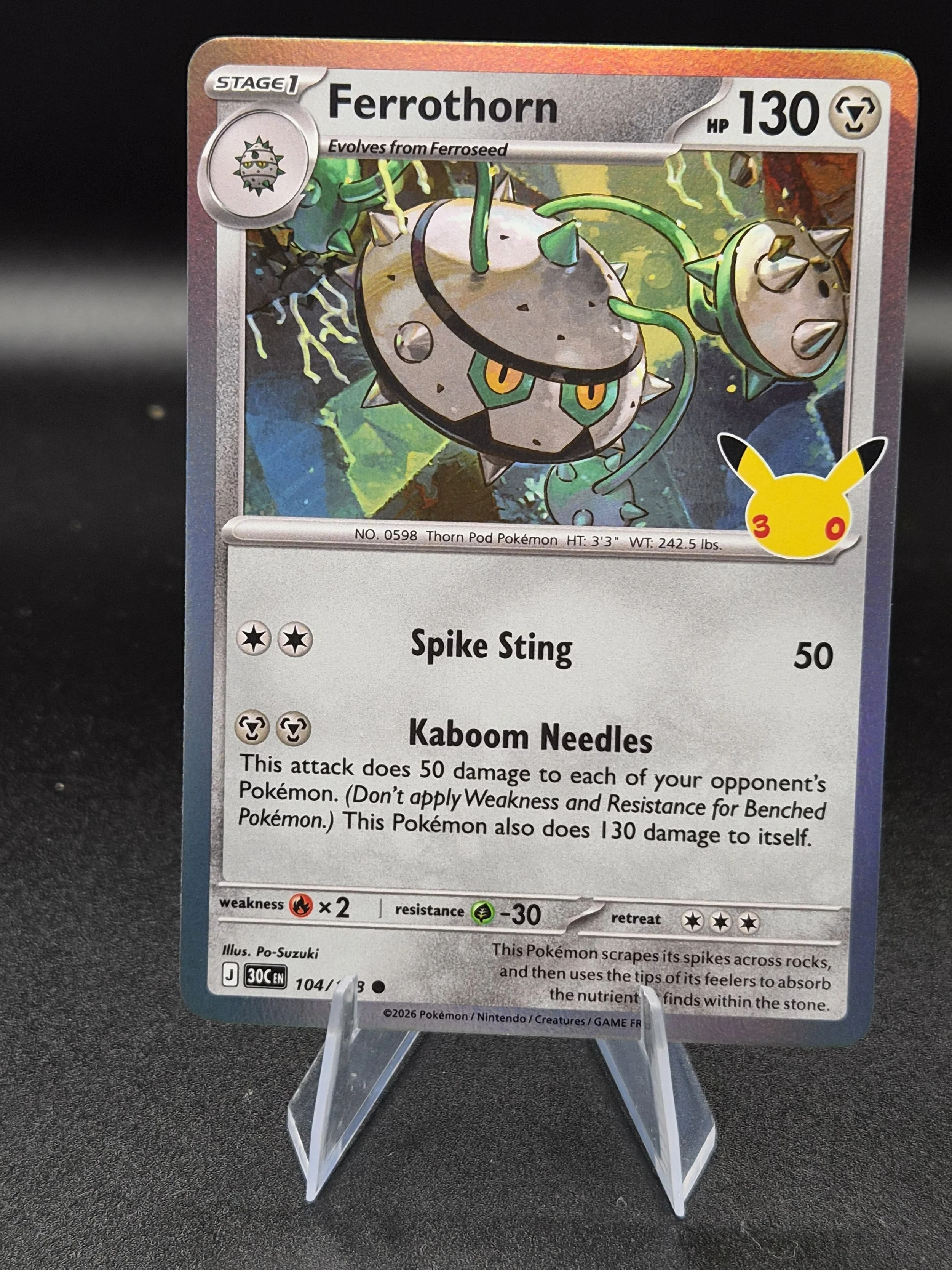 Ferrothorn 104/128 30th Celebration English Holo Pokémon Card