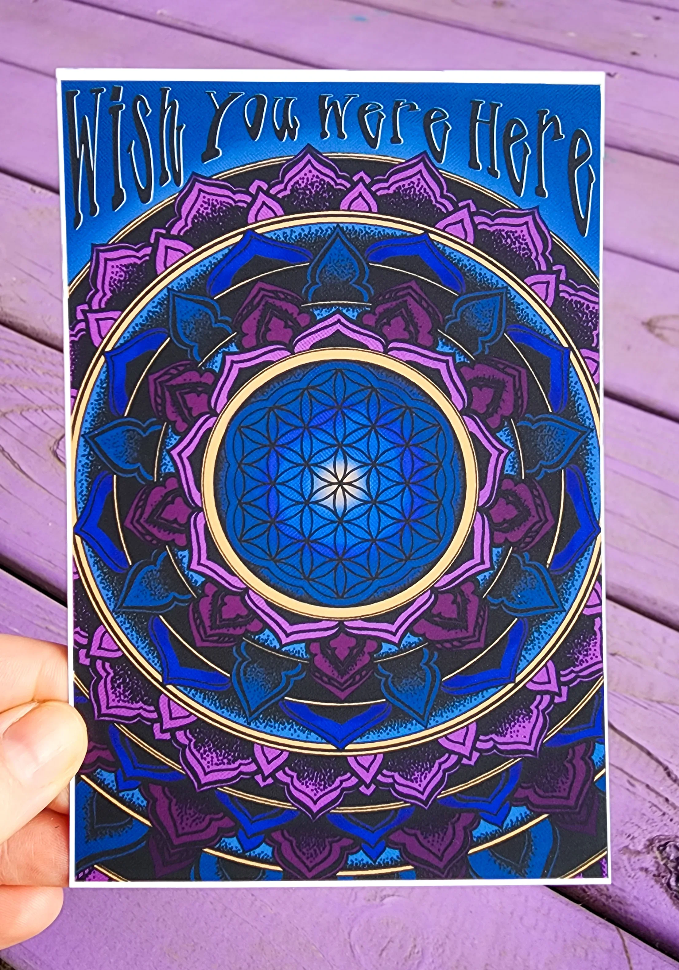 Hand-Drawn Mandala Art Postcard: Original A6 Print