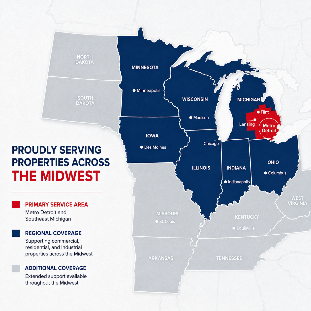 Huntington Maintenance Midwest property maintenance service area
