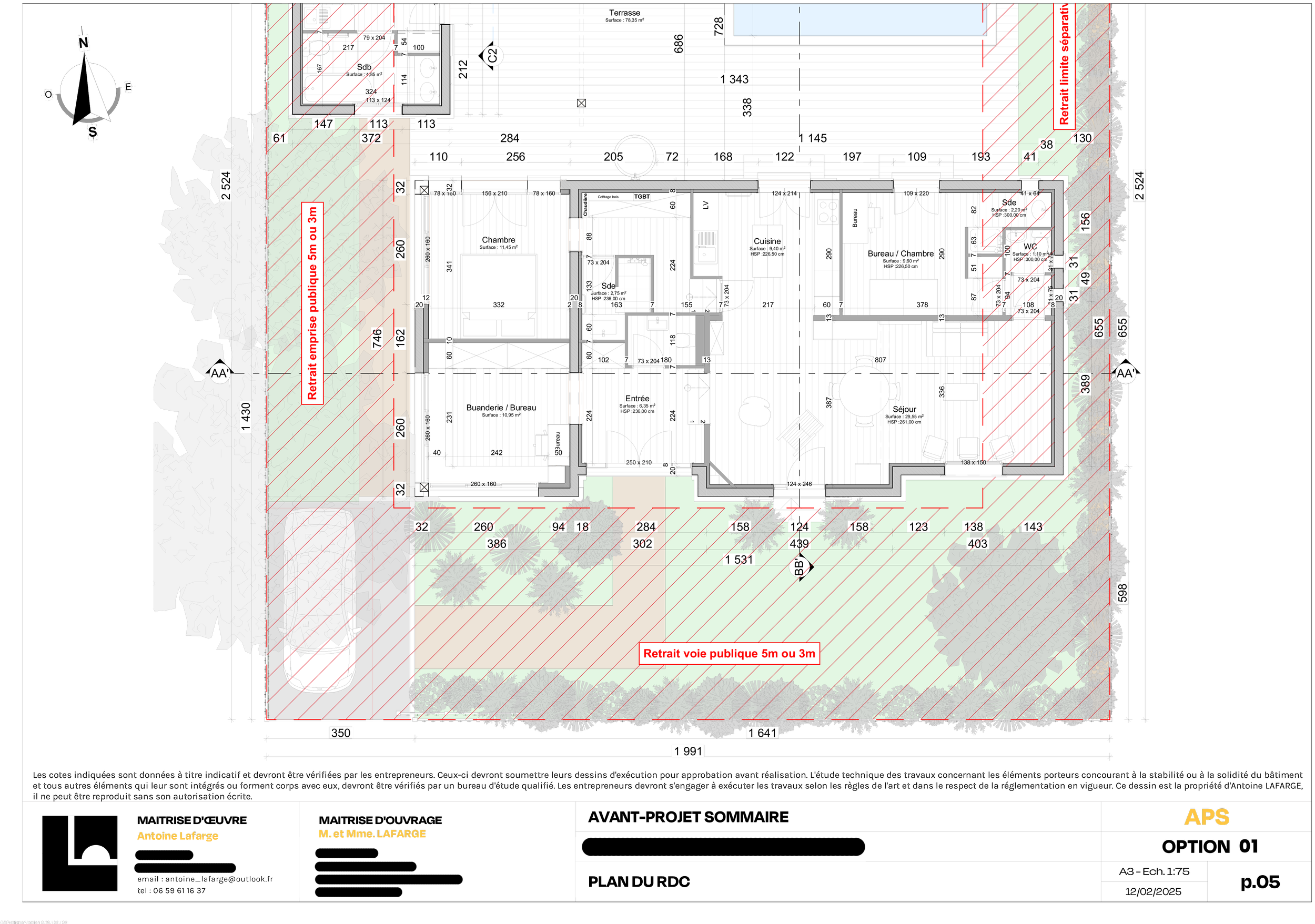 Bouton d'Or | Plan du RDC | Projet