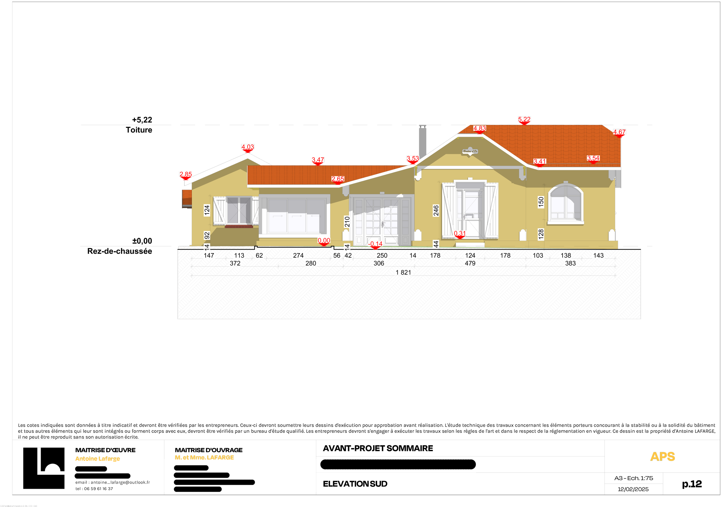 Bouton d'Or | Elévation Sud | Projet