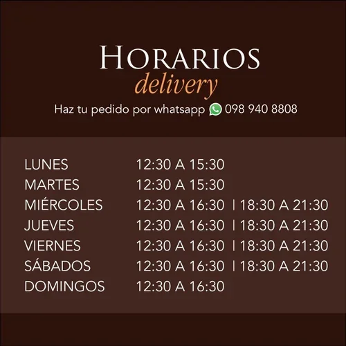 Horarios de atención del restaurante de comida libanesa Baalbek en Quito.