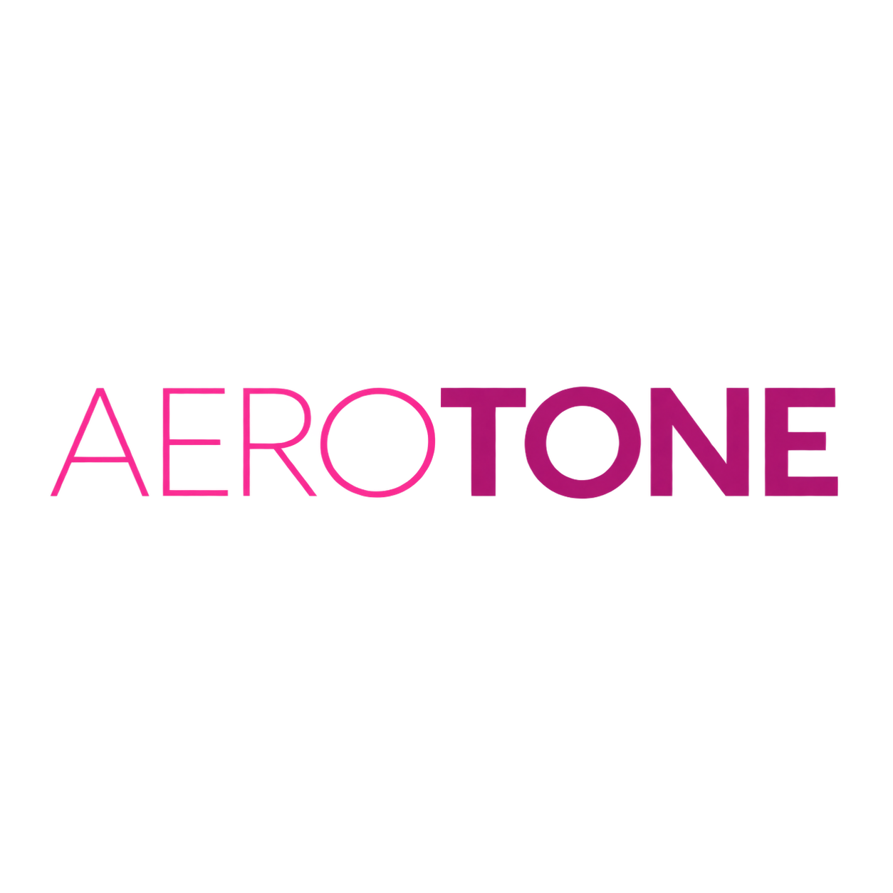 Neon pink sign with the word "AEROTONE" in capital letters.