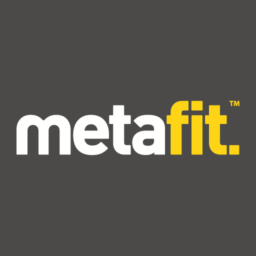 MetaFit logo on a dark background with white and yellow text.