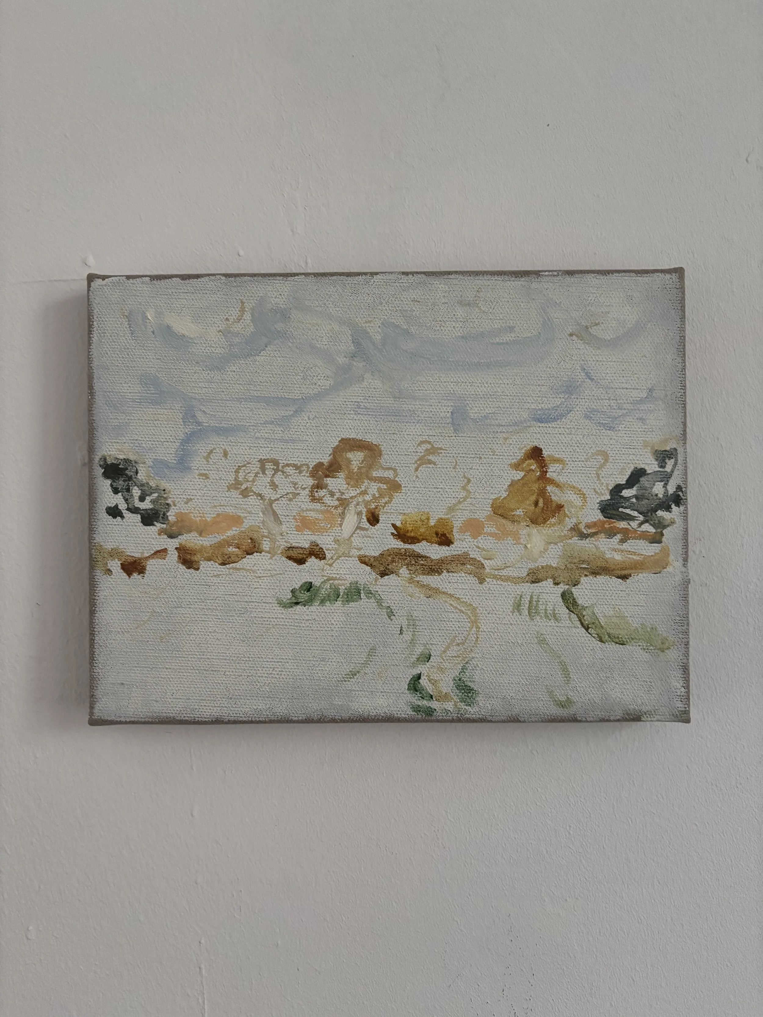 Tell me that story about the bear again, it makes me laugh,
Oil on linen, 18 x 24 cm
2025