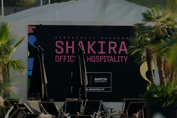 Large screen in Official Hospitality at Shakira in Madrid