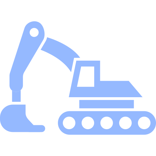 A light blue excavator icon