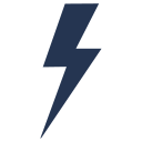 Black lightning bolt symbol on a white background