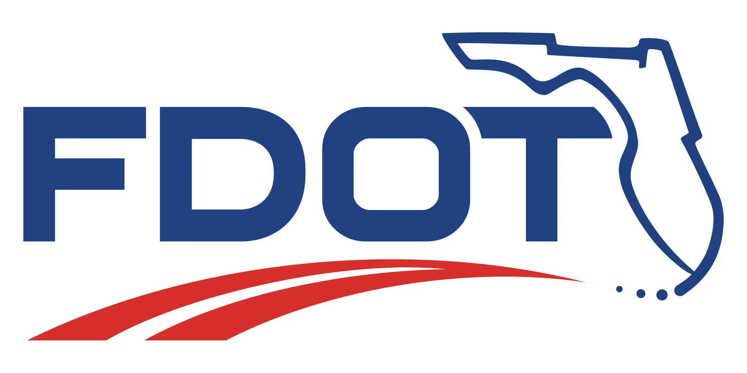 FDOE logo with blue text and outline of Florida state, red swooshes underneath.