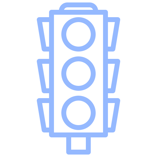 Icon of a traffic light with three circular lights
