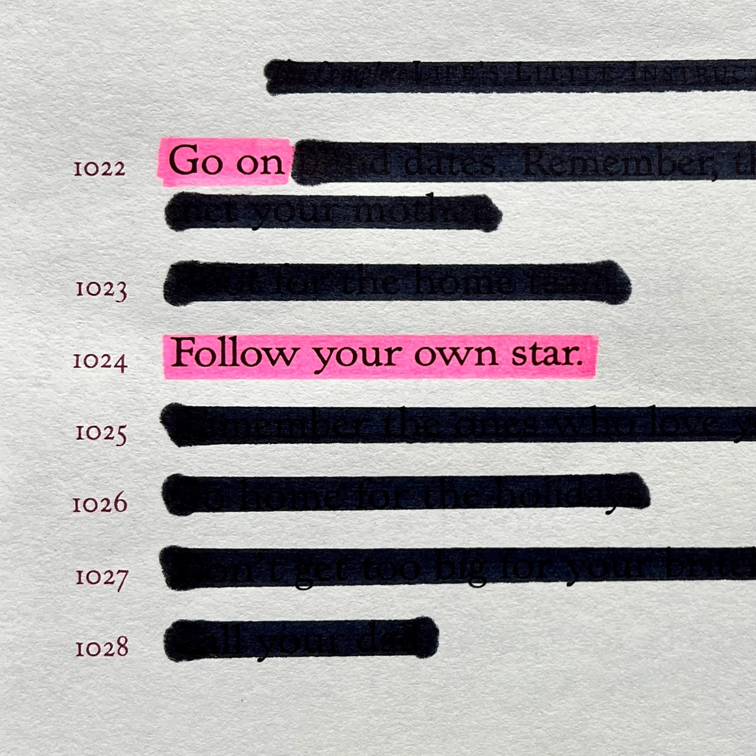 💫 Go follow your own star 💫 
.
.
.
.
.
#star #destiny #thepinkhighlight #blackoutpoetry #intuition