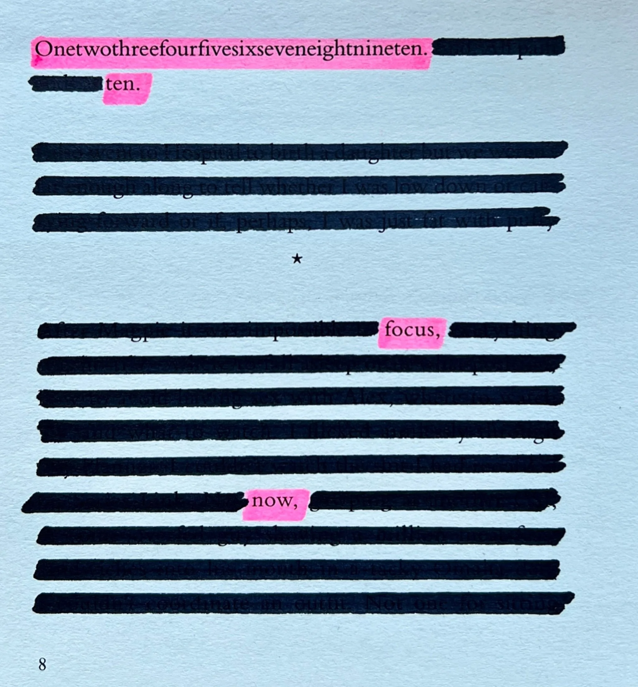 ⚪️ Onetwothreefourfivesixseveneightnineten - focus
.
.
.
.
.
#thepinkhighlight #blackoutpoetry #focus #wanderingmind #adhdbrain