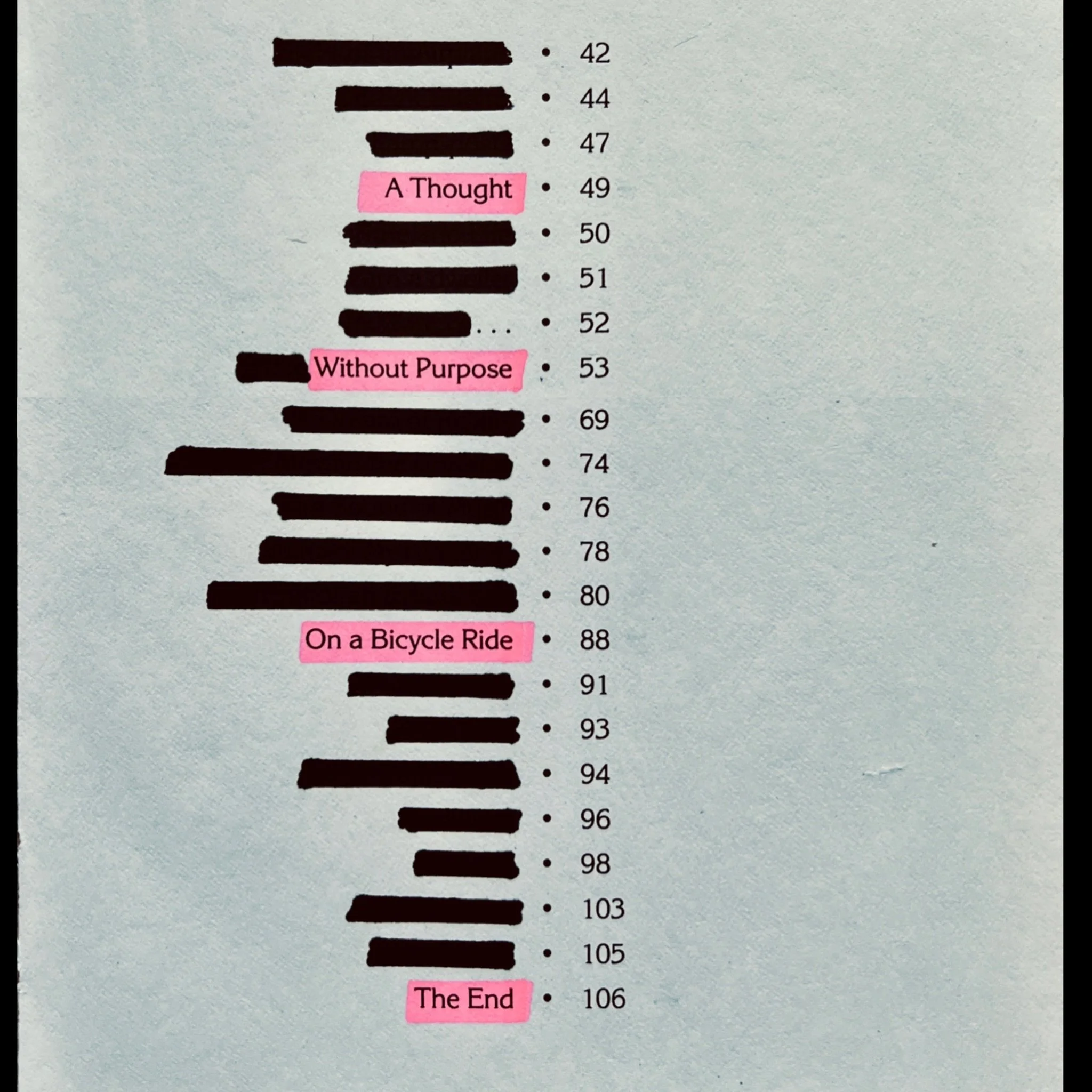 💭A thought without purpose on a bicycle ride. 
The end. 
.
.
.
.
.
#thepinkhighlight #blackoutpoetry #amsterdamcycling #bicycleride #thoughts